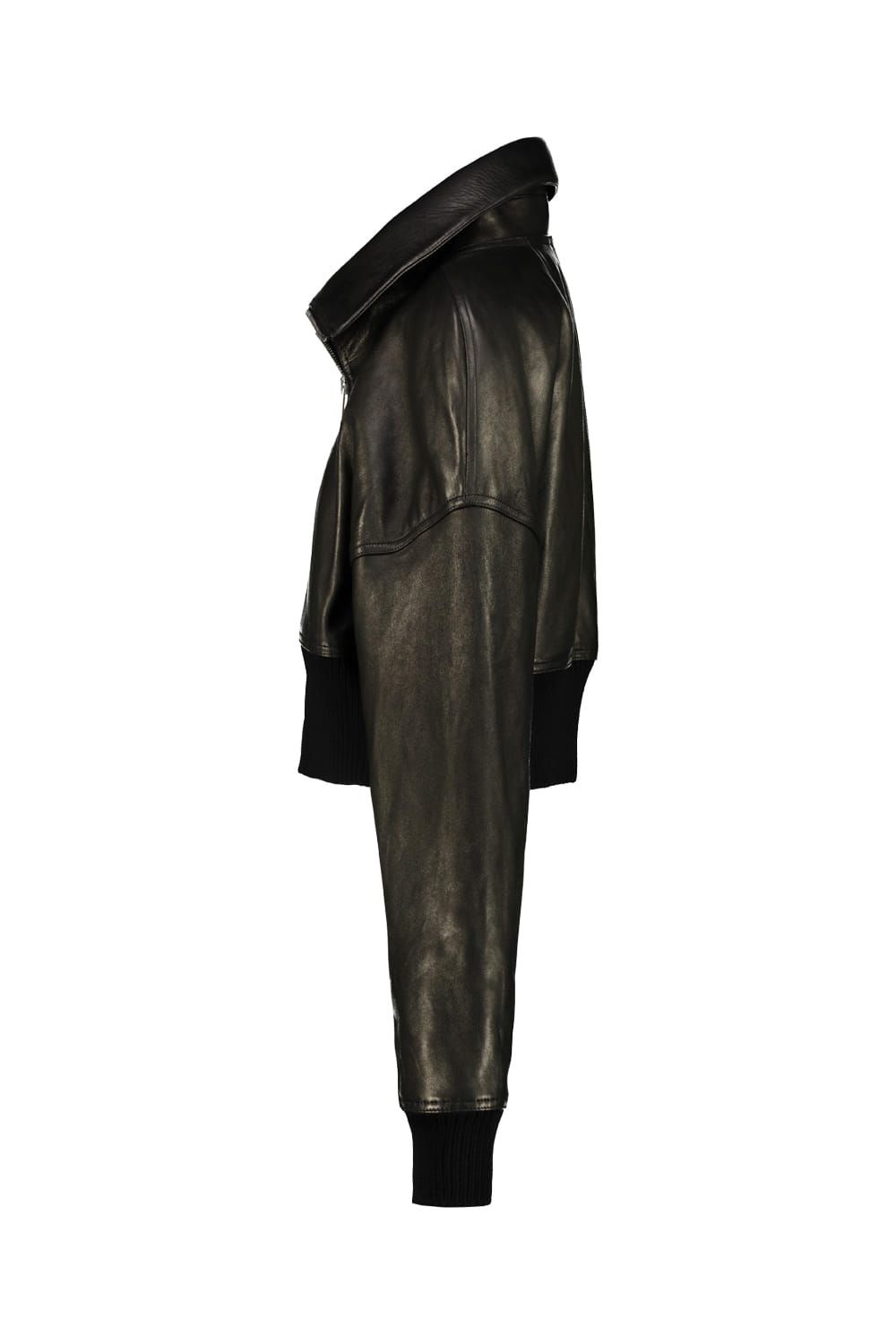 Rick Owens Concordia Dracucollar Cropped Jacket In Black