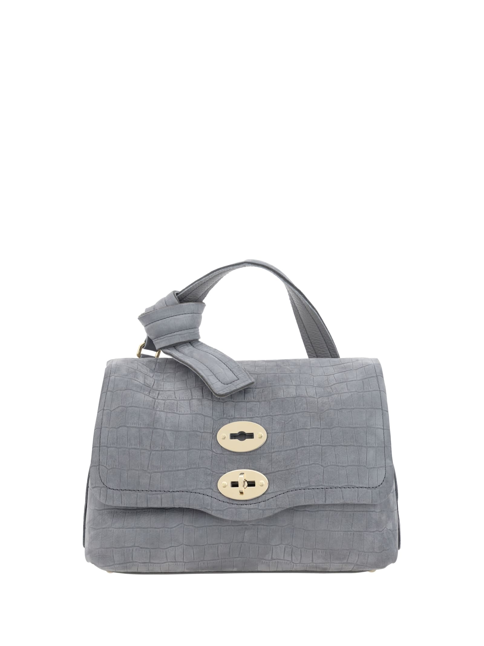 Shop Zanellato Postina Jones Caiman Shoulder Bag In Grey