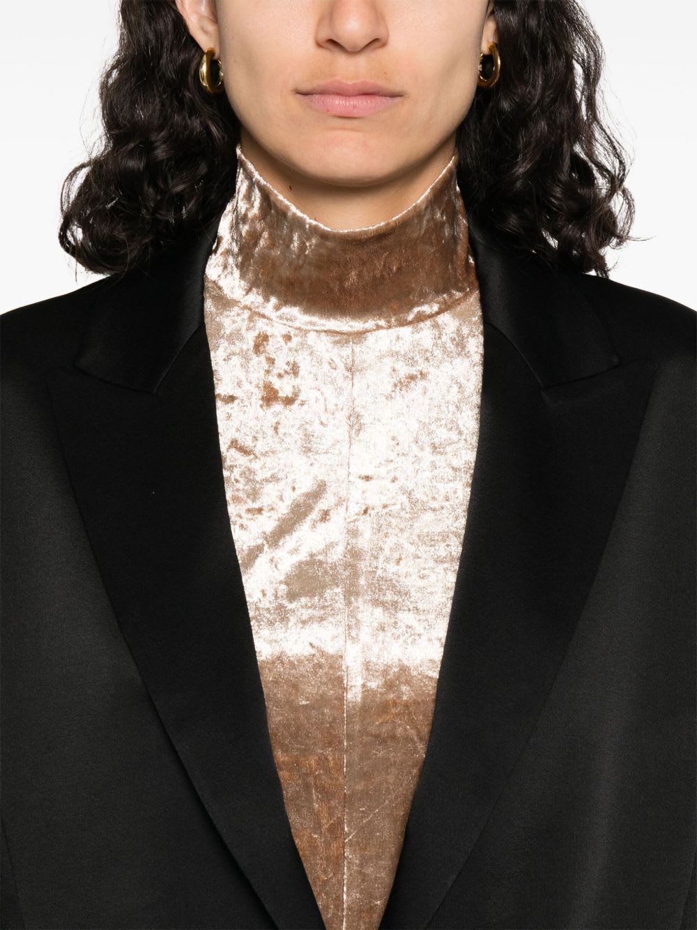 Forte Forte Tailored Double-breasted Jacket Featuring Flap Pockets In Black