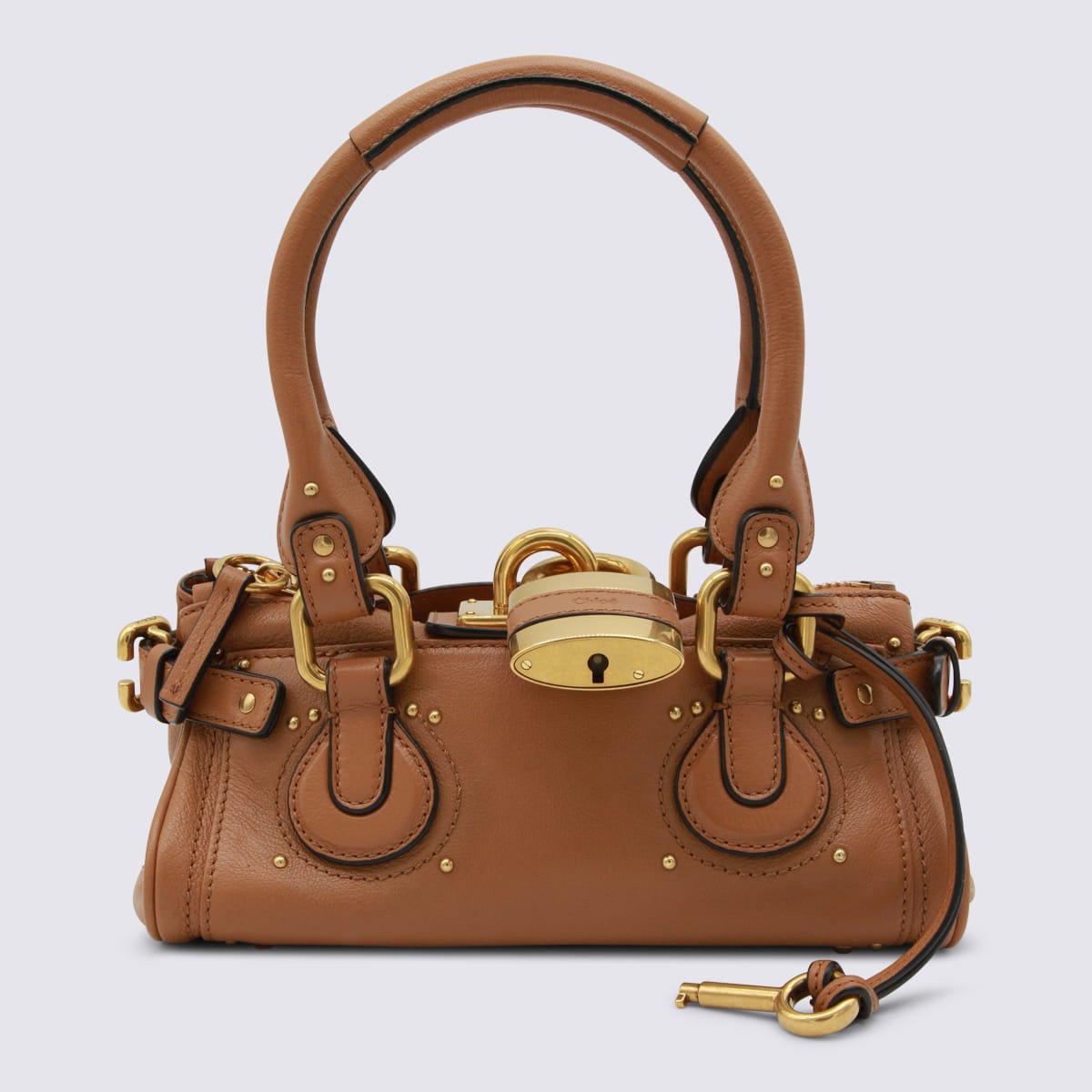Chloé Paddington Brown Handbag With Two Top Handles And Padlock On The Front In Leather Woman In Brown