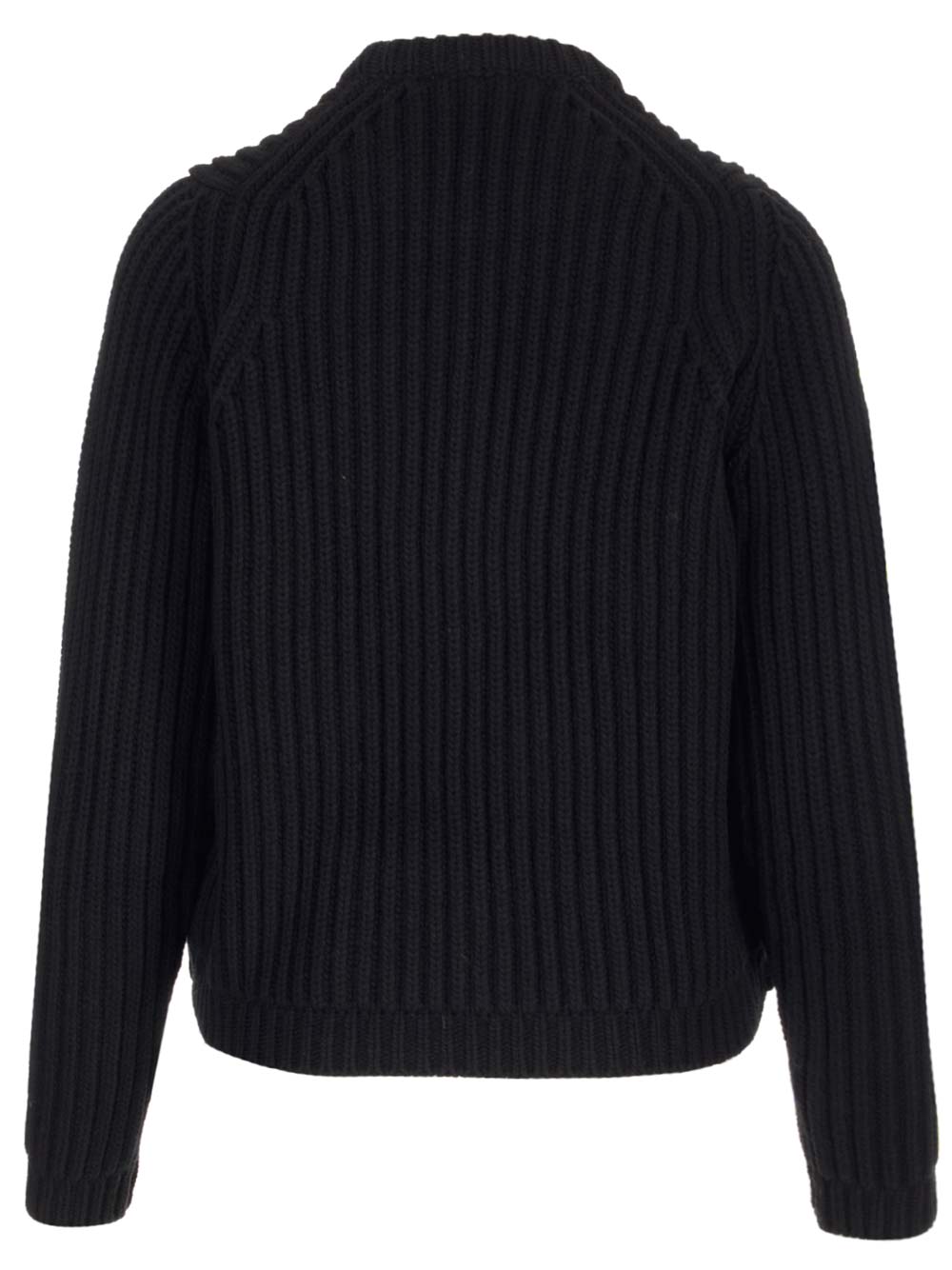 Off-white Black Cut-out Wool Sweater For Women In Black