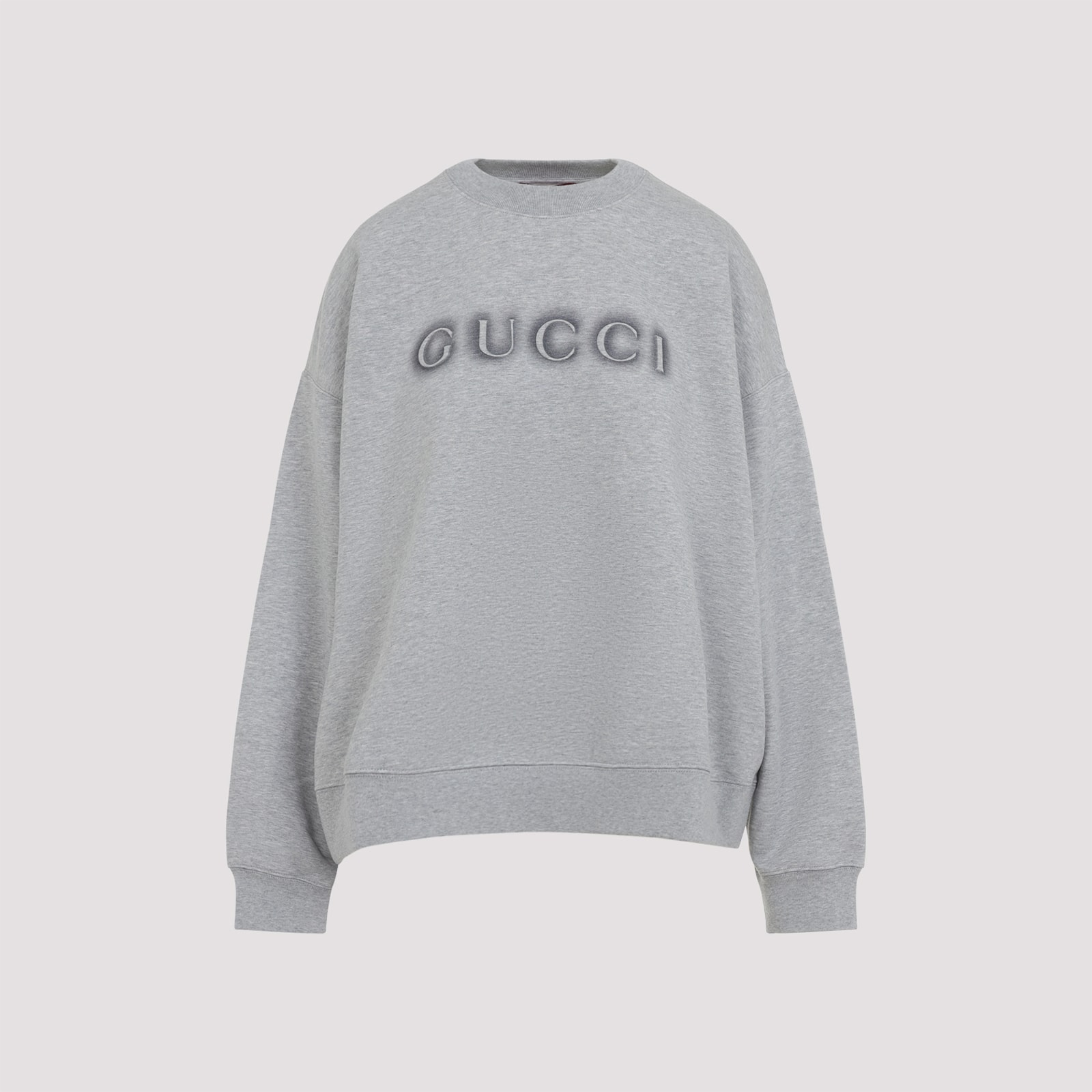 Gucci Sweatshirt Grey Cotton Dropped Shoulders In Gray