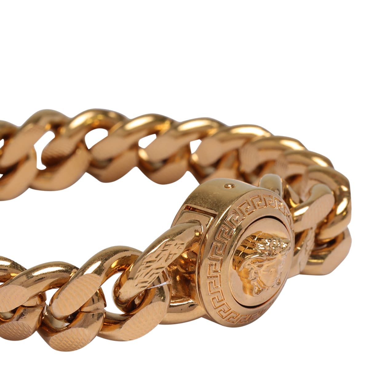 Shop Versace Medusa Logo Chain Bracelet In Kot-tribute Gold