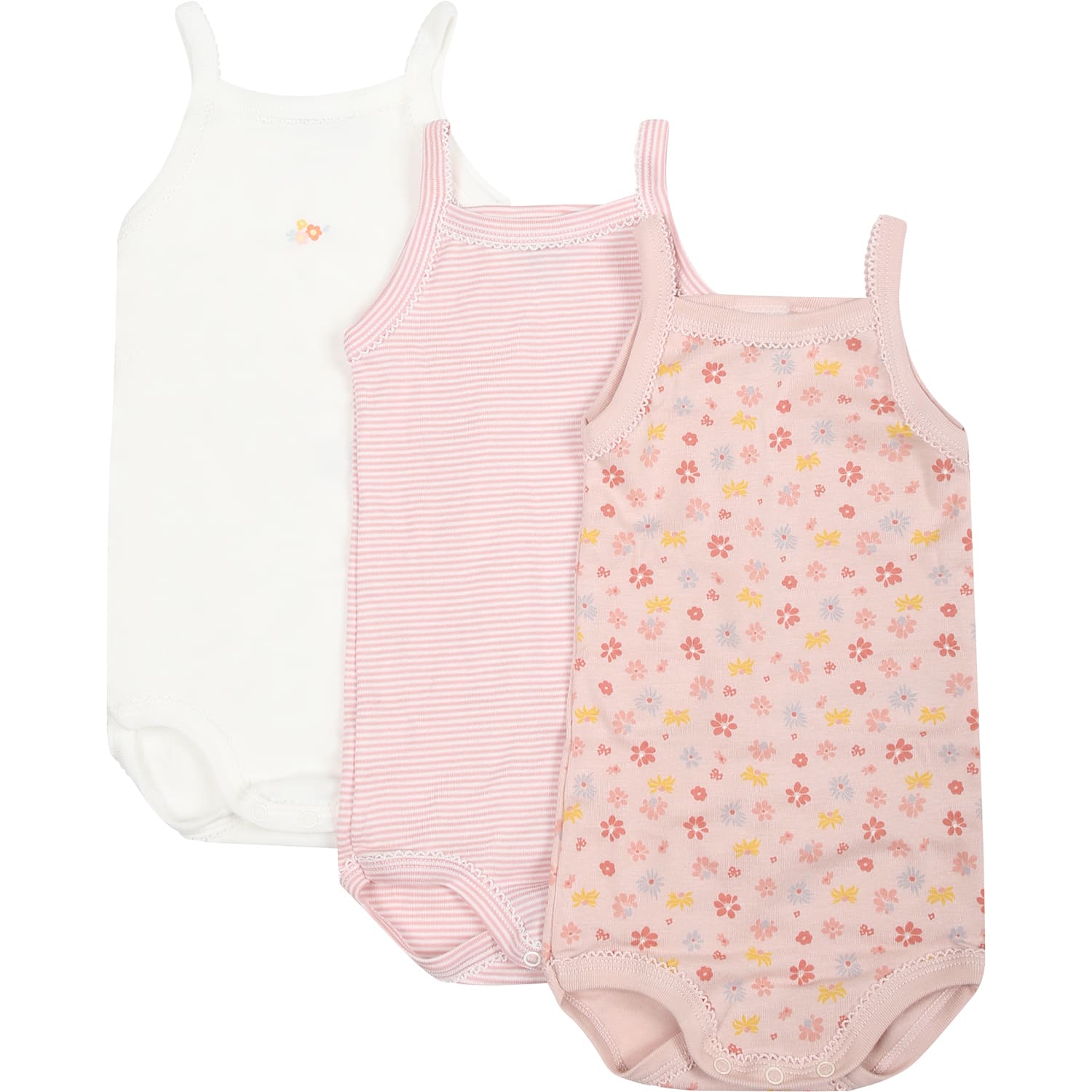 Shop Petit Bateau Multicolor Set For Baby Girl With Flowers And Stripes