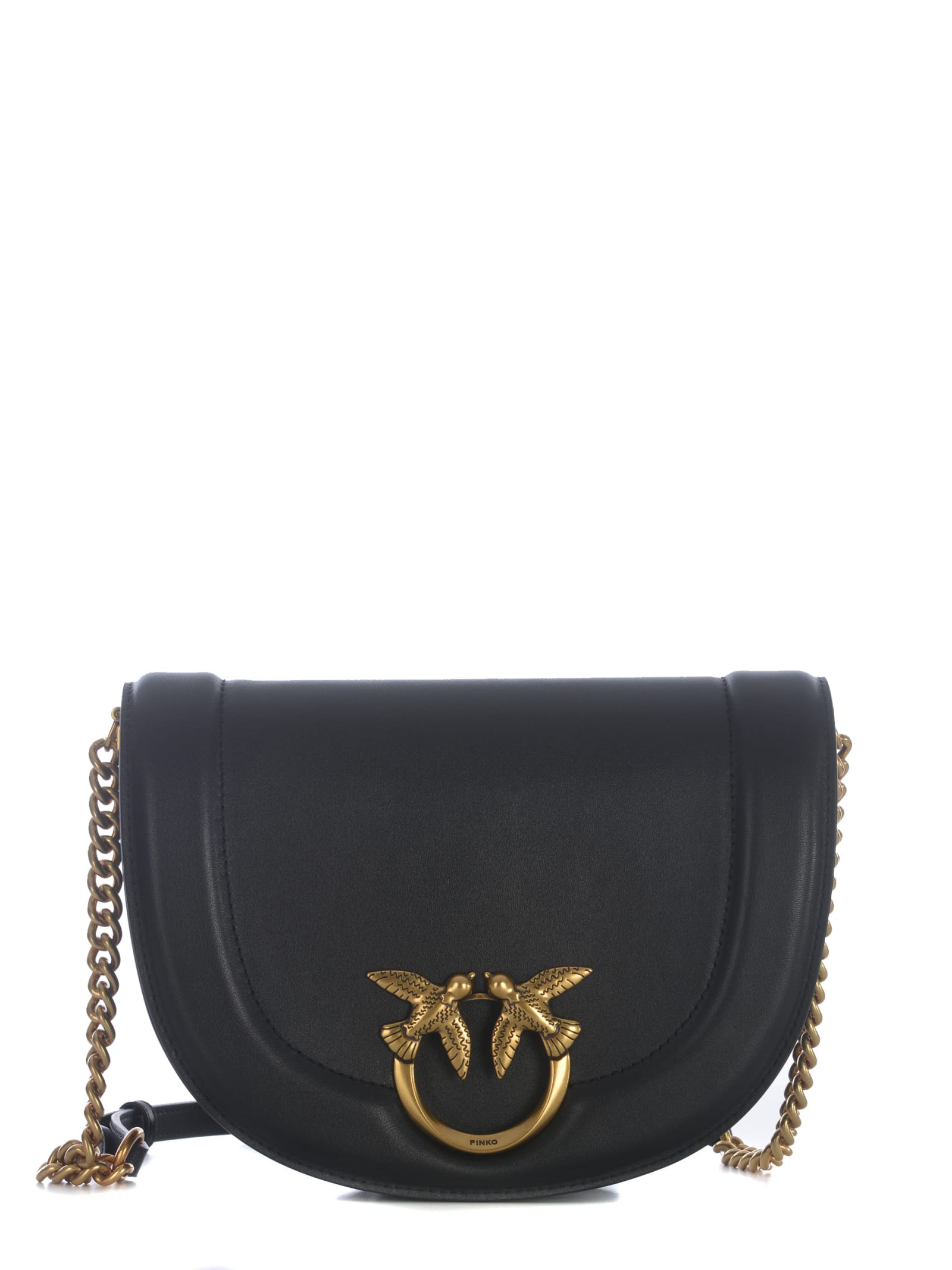 Pinko Love Round Click Classic Bag In Black