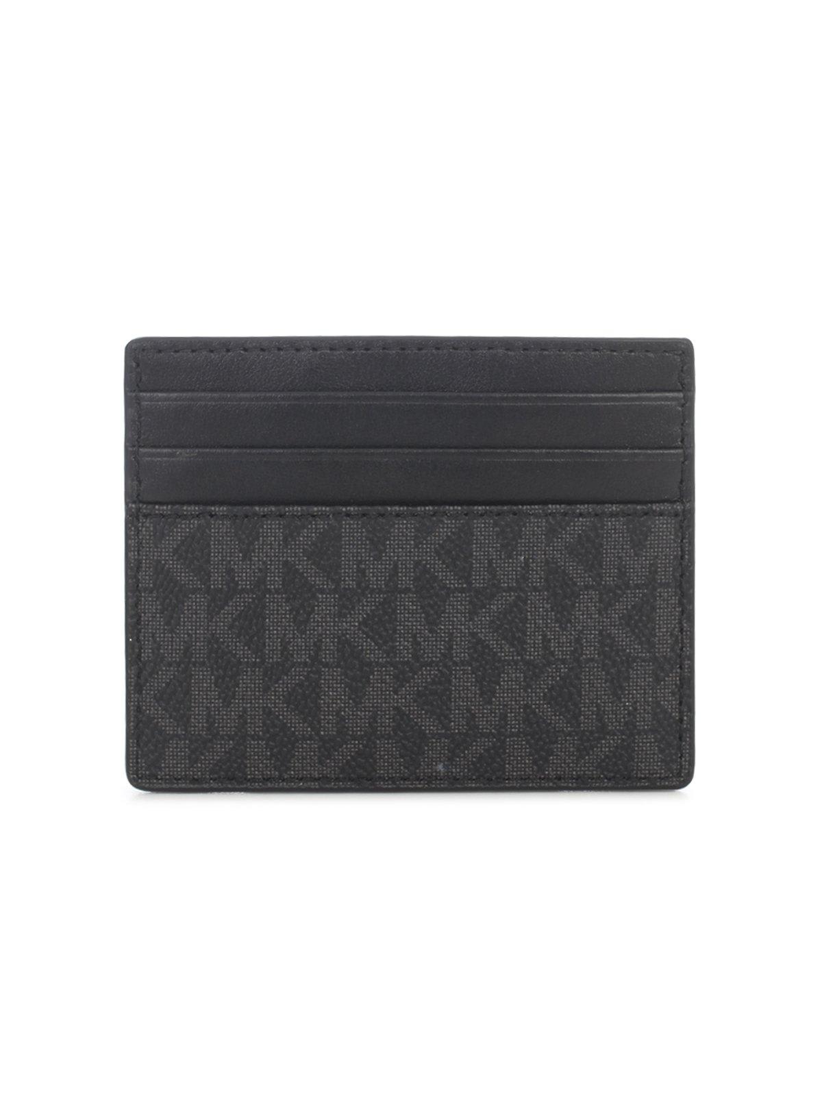 Michael Kors Pebbled Texture Compact Design Card Case In Black