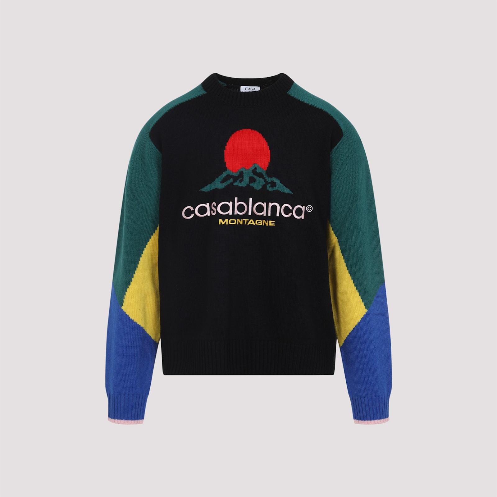 Casablanca Crewneck Merino Wool Jumper In Multi