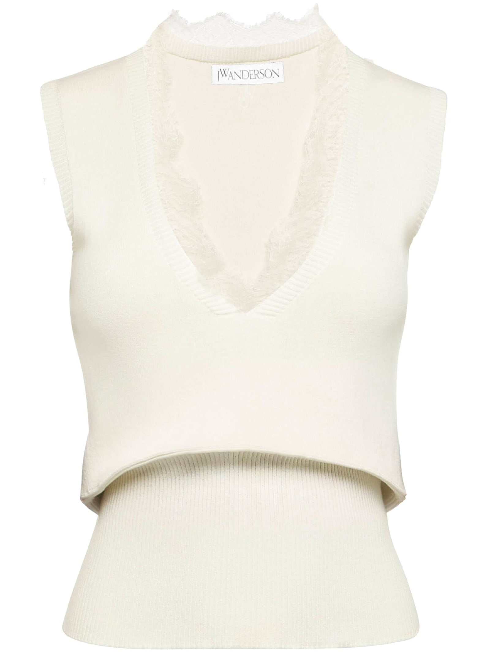 J.W. Anderson J. W. Anderson Lace Trim V Neck Vest