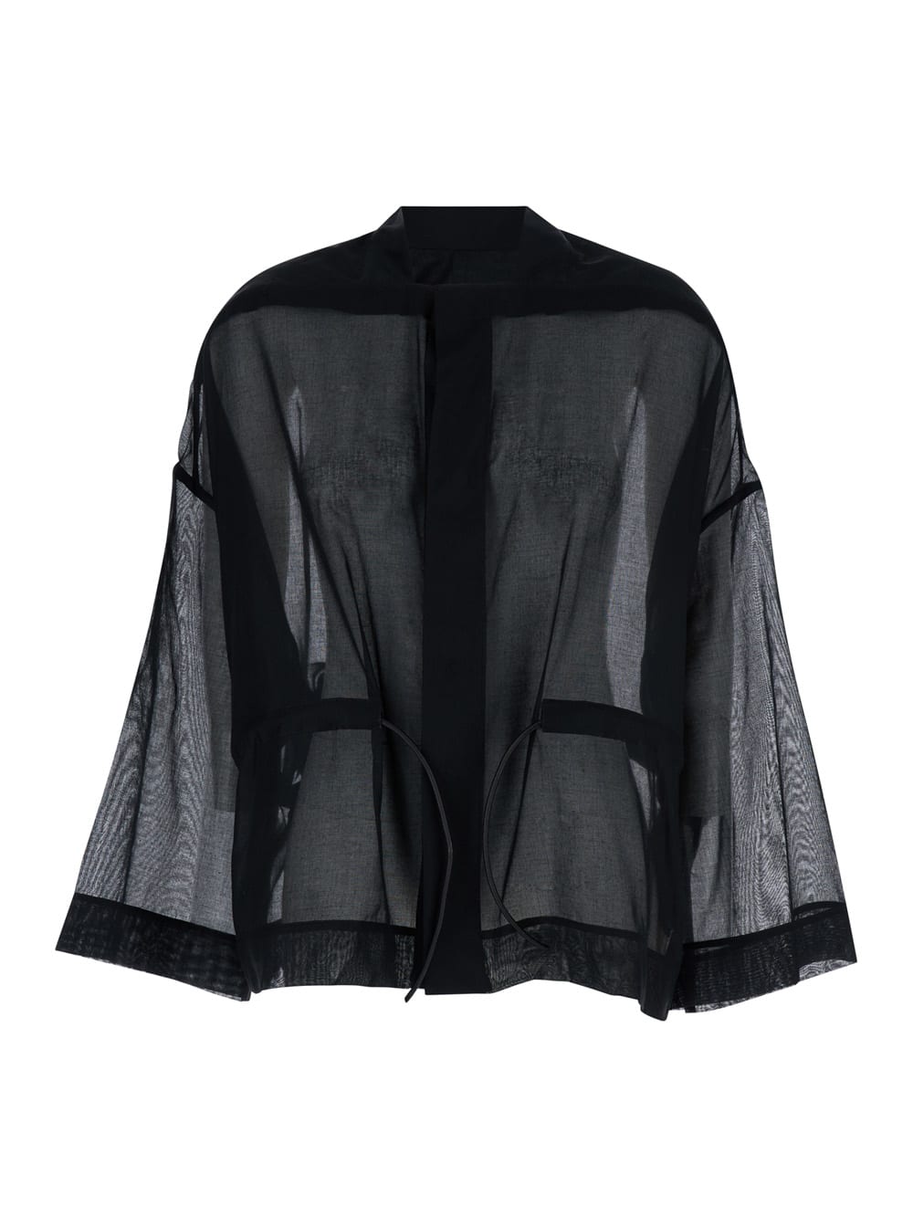 Shop Rick Owens Black Sail Semi-sheer Bomber Jacket In Black Cotton Woman