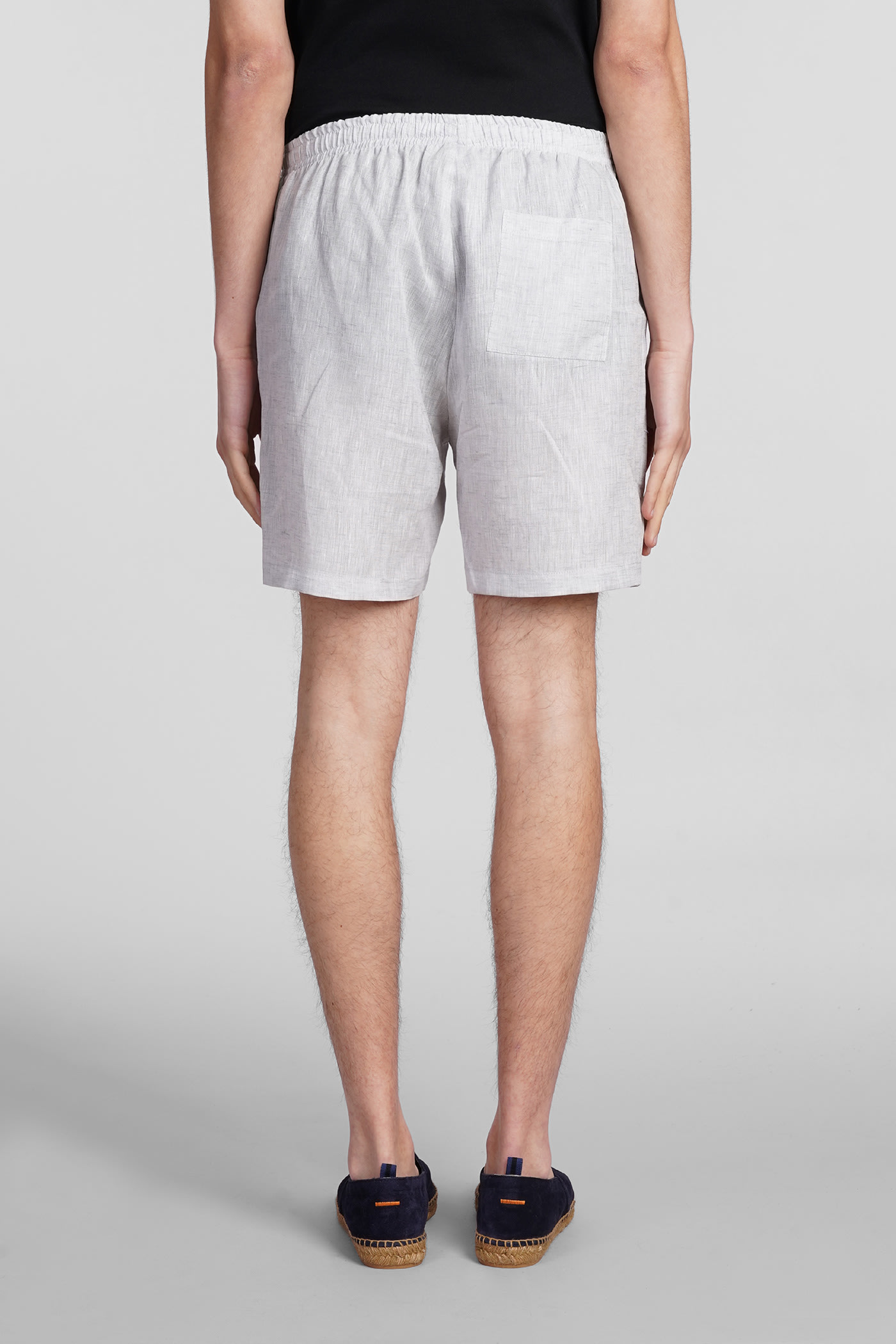 Shop Holy Caftan Bill Sd Shorts In Grey Linen