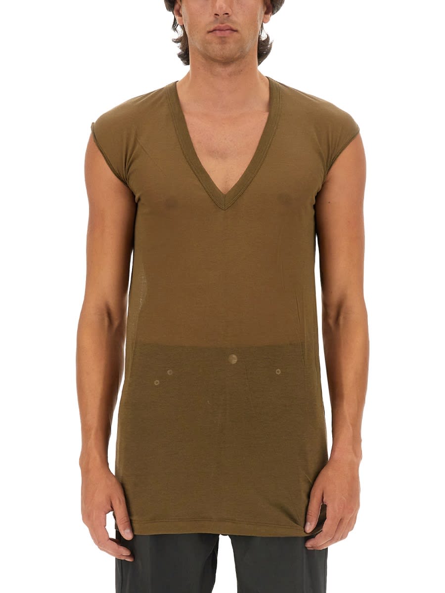 Shop Rick Owens V-neck T-shirt In Brown