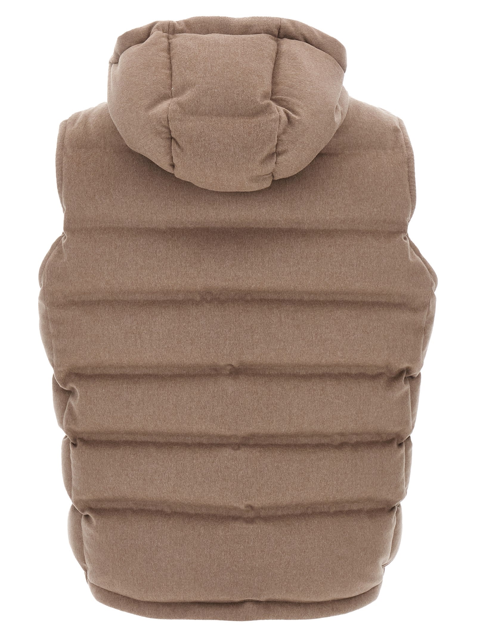 Brunello Cucinelli Padded Wool Vest In Brown