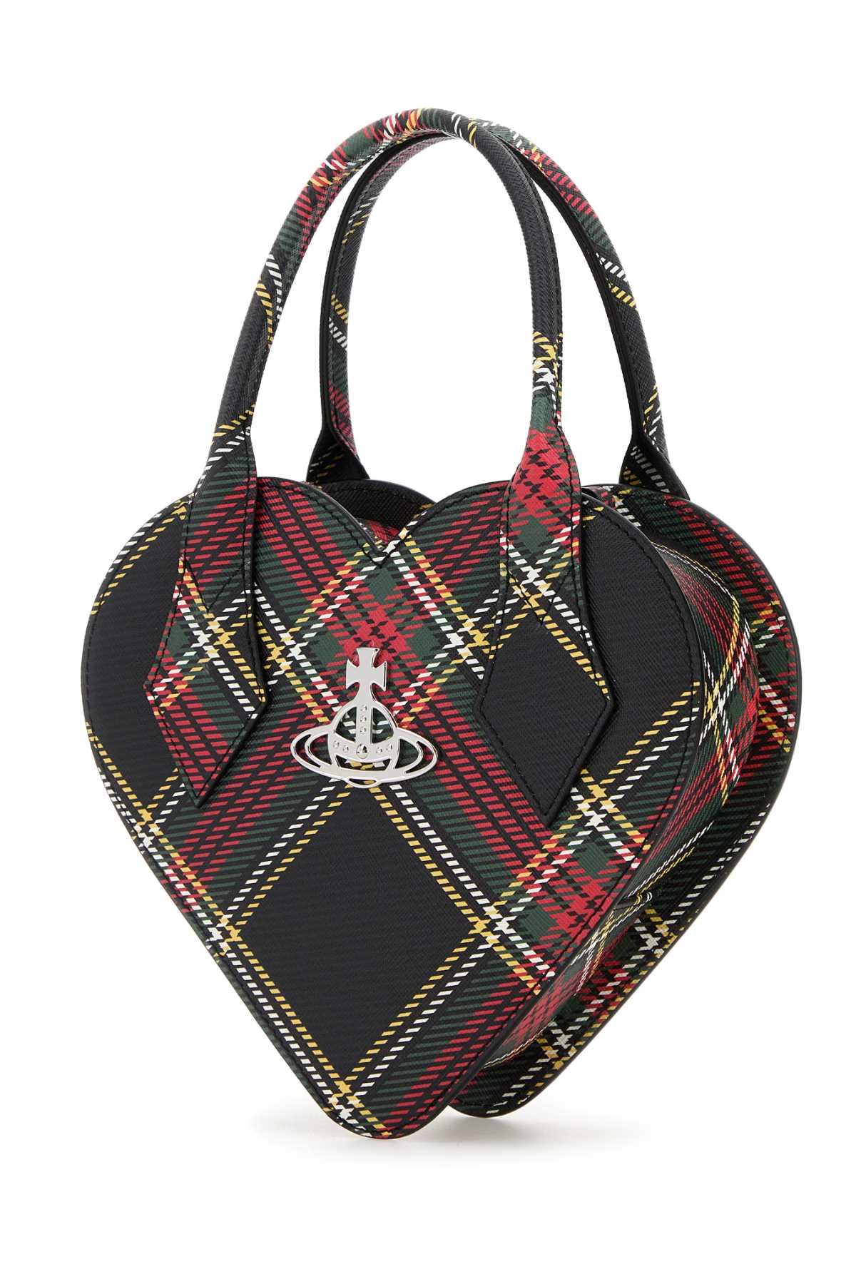 Vivienne Westwood Printed Synthetic Leather Josephine Heart Handbag In Black