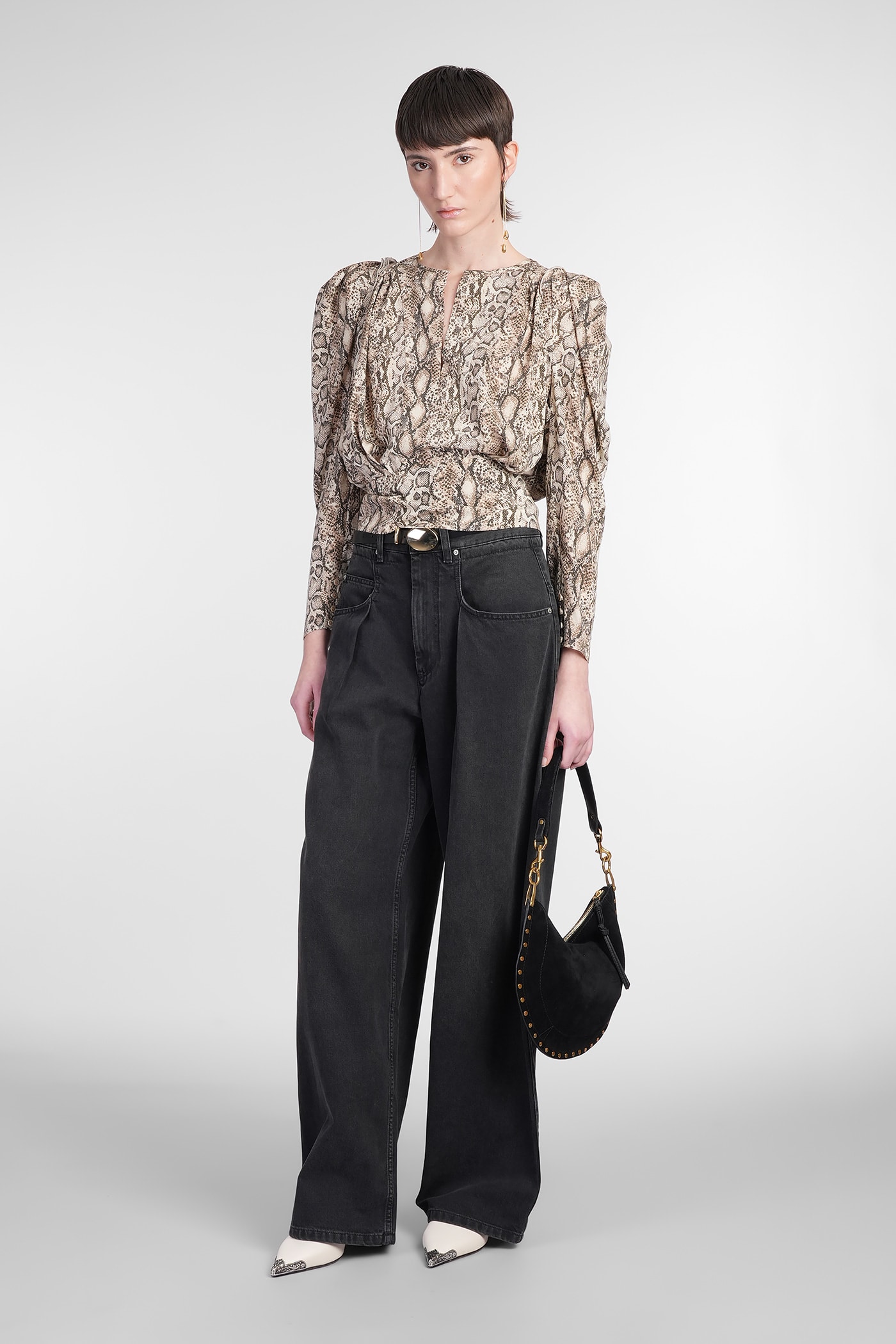 Shop Isabel Marant Zarga Blouse In Beige