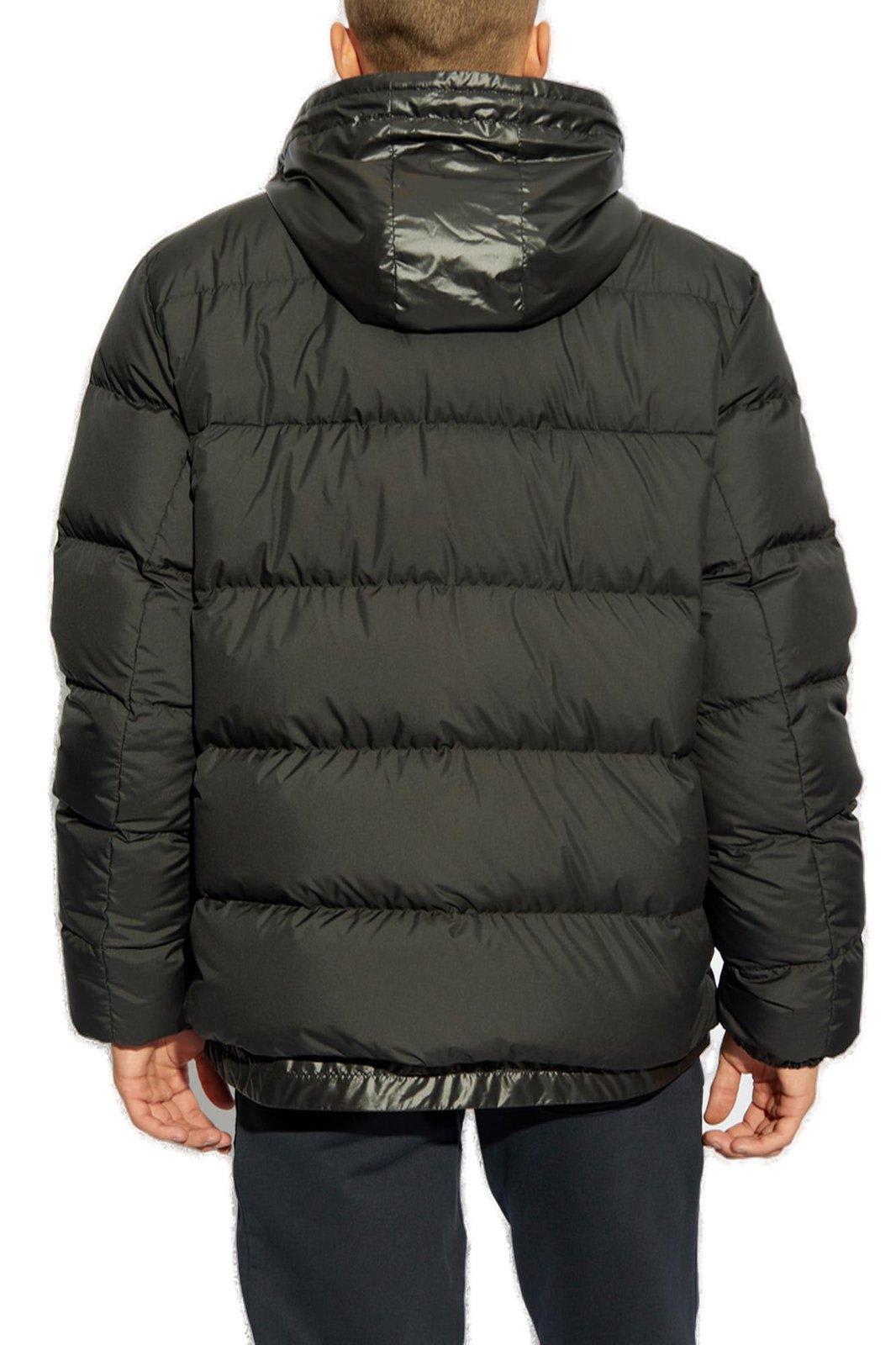 Shop Moncler Zip-up Hooded Puffer Jacket In Black