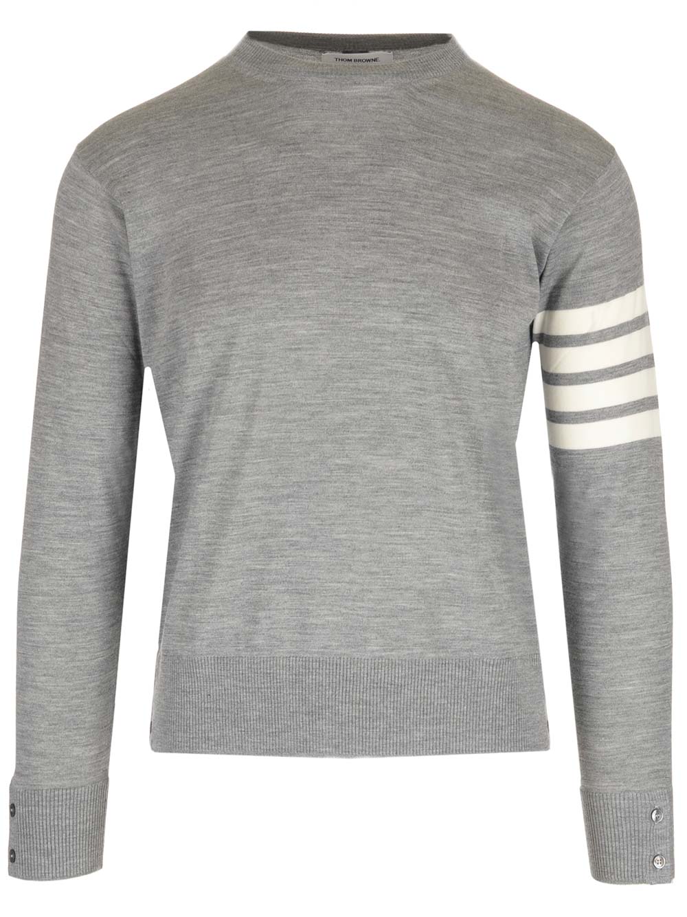 Shop Thom Browne Grey Merino Wool Sweater