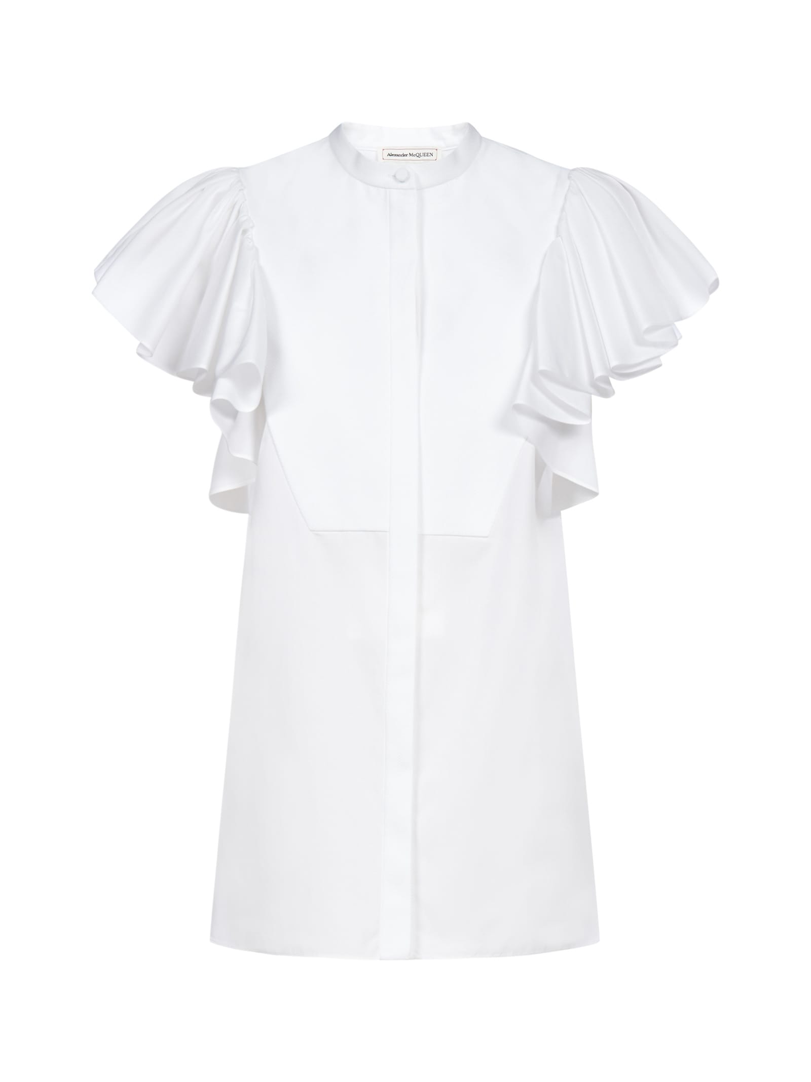 Alexander McQueen Ruffled Sleeves Cotton Shirt