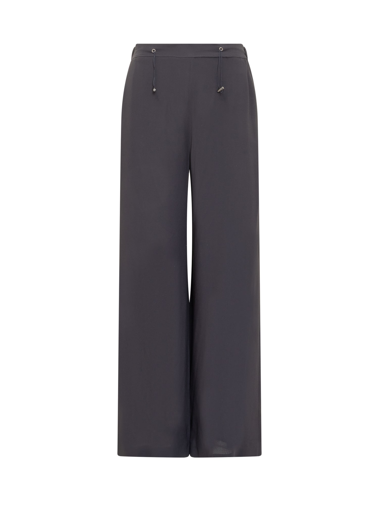 Fabiana Filippi Rope Wide-legged Casual Trousers In Blu Inchiostro