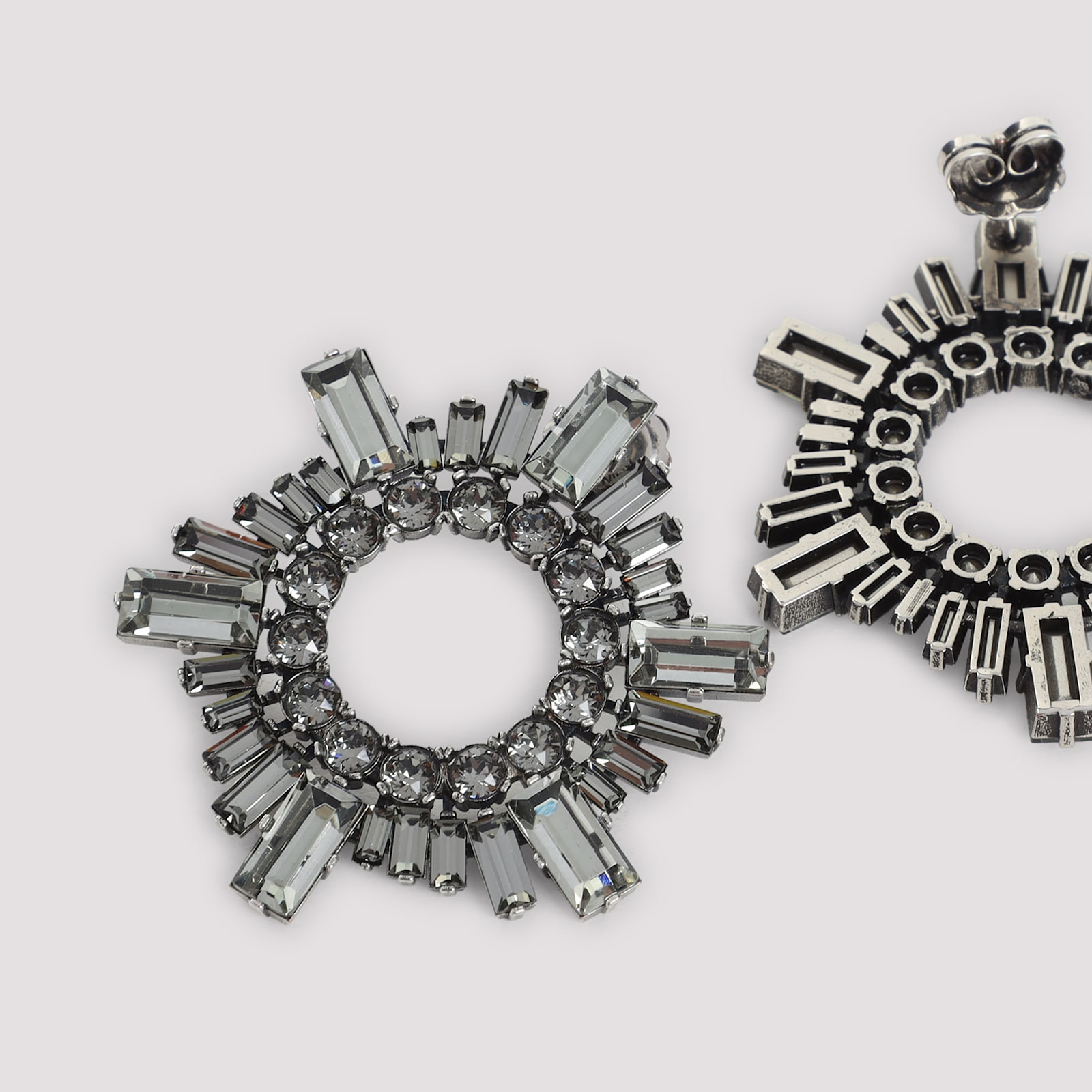 Amina Muaddi Begum Earrings Mini In Metallic