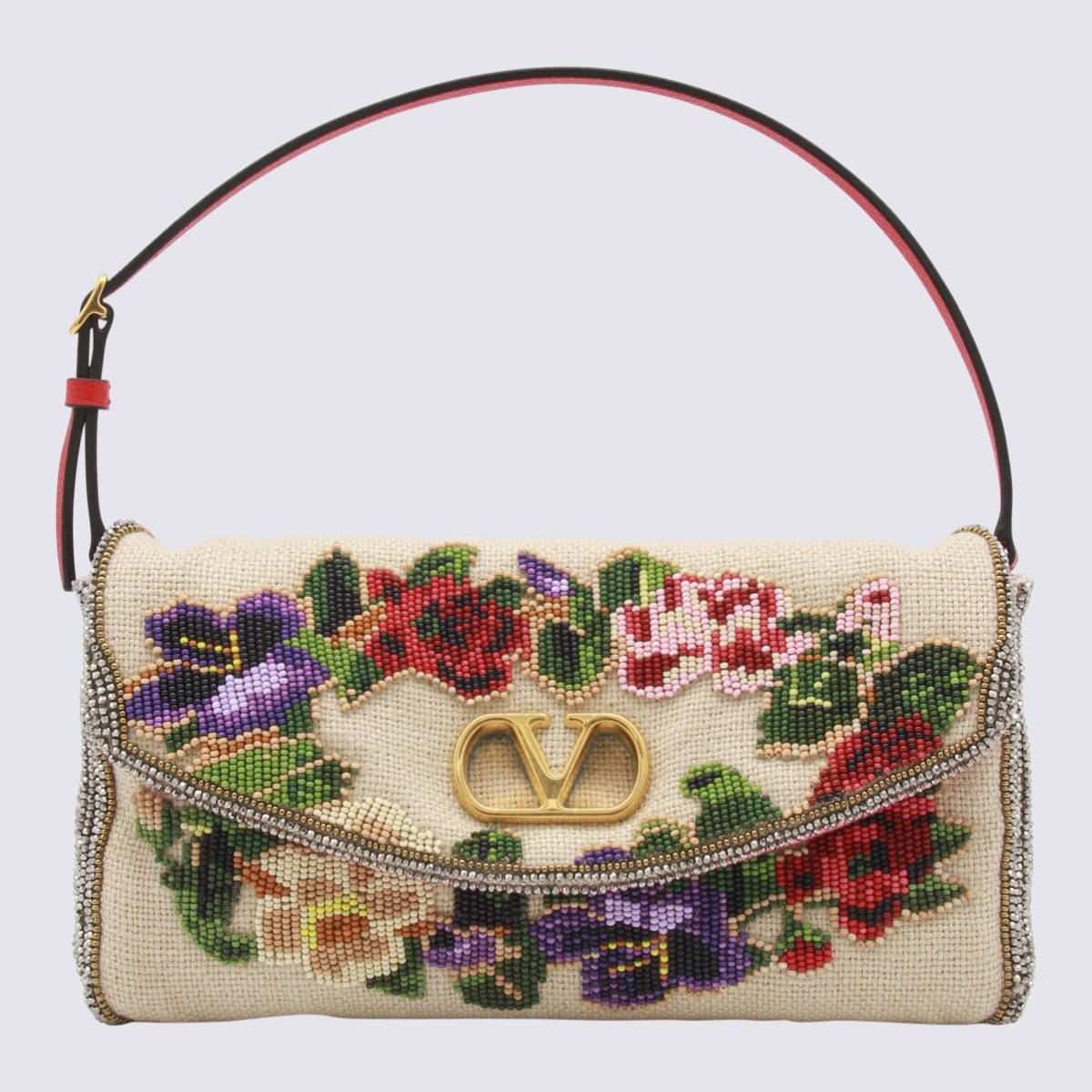 White Small Vain Soft Shoulder Bag