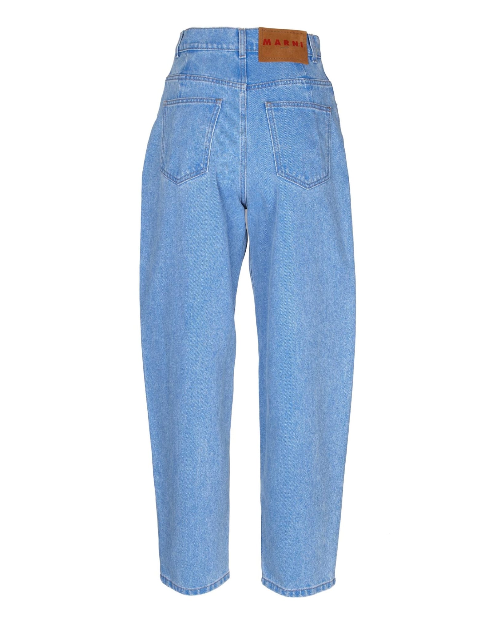 Shop Marni Cotton Jeans With Straight Leg In Blue