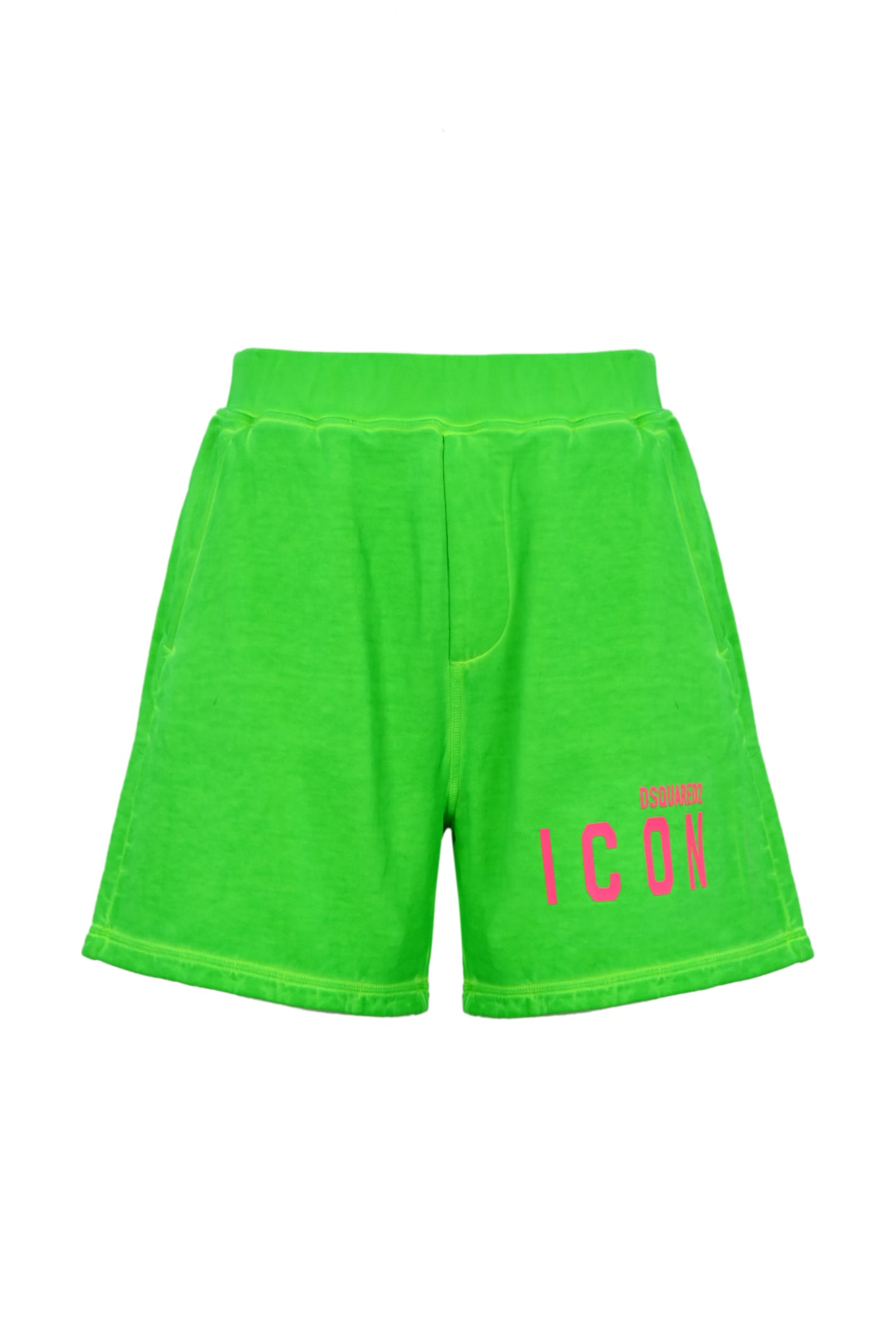 Dsquared2 Icon Cotton Shorts In Verde