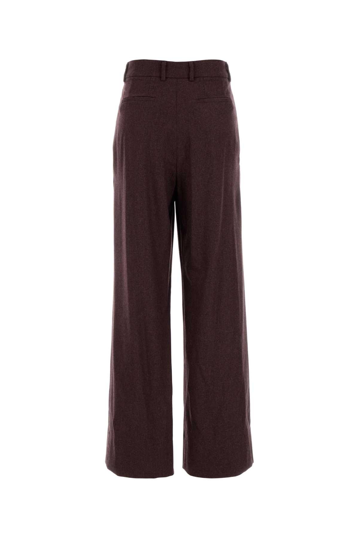 Pt Torino Grape Stretch Wool Blend Wide-leg Pant In Red