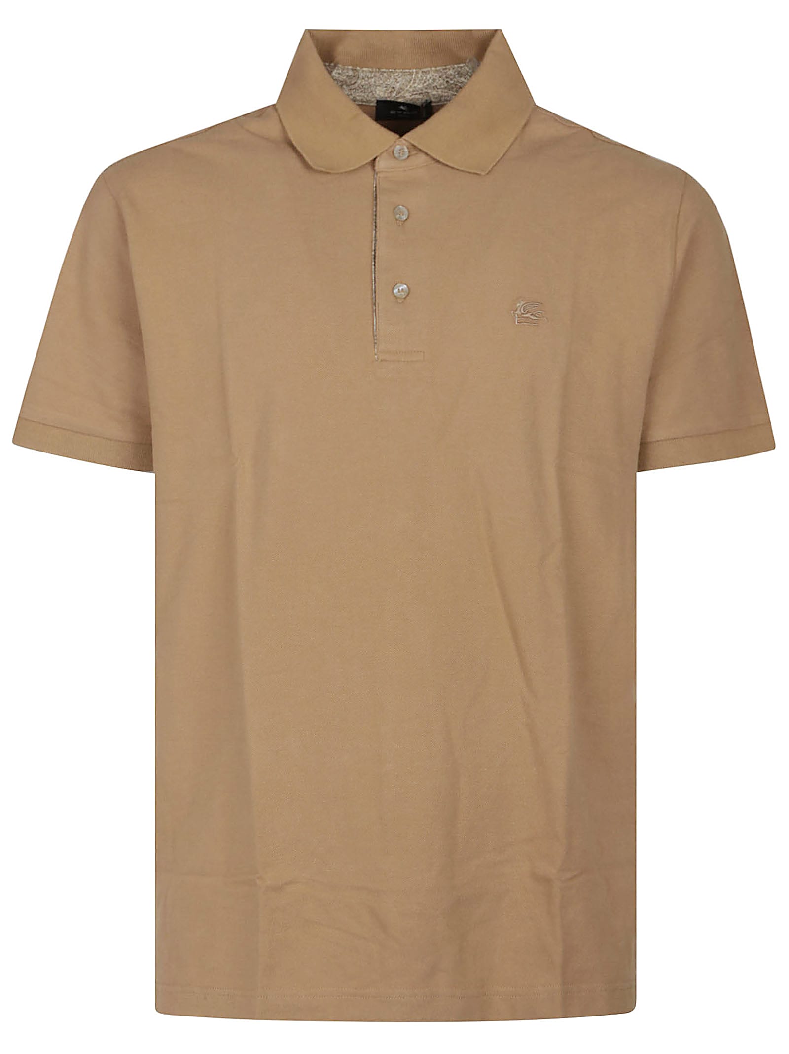 Etro Pegaso Embroidered Polo T-shirt In Brown