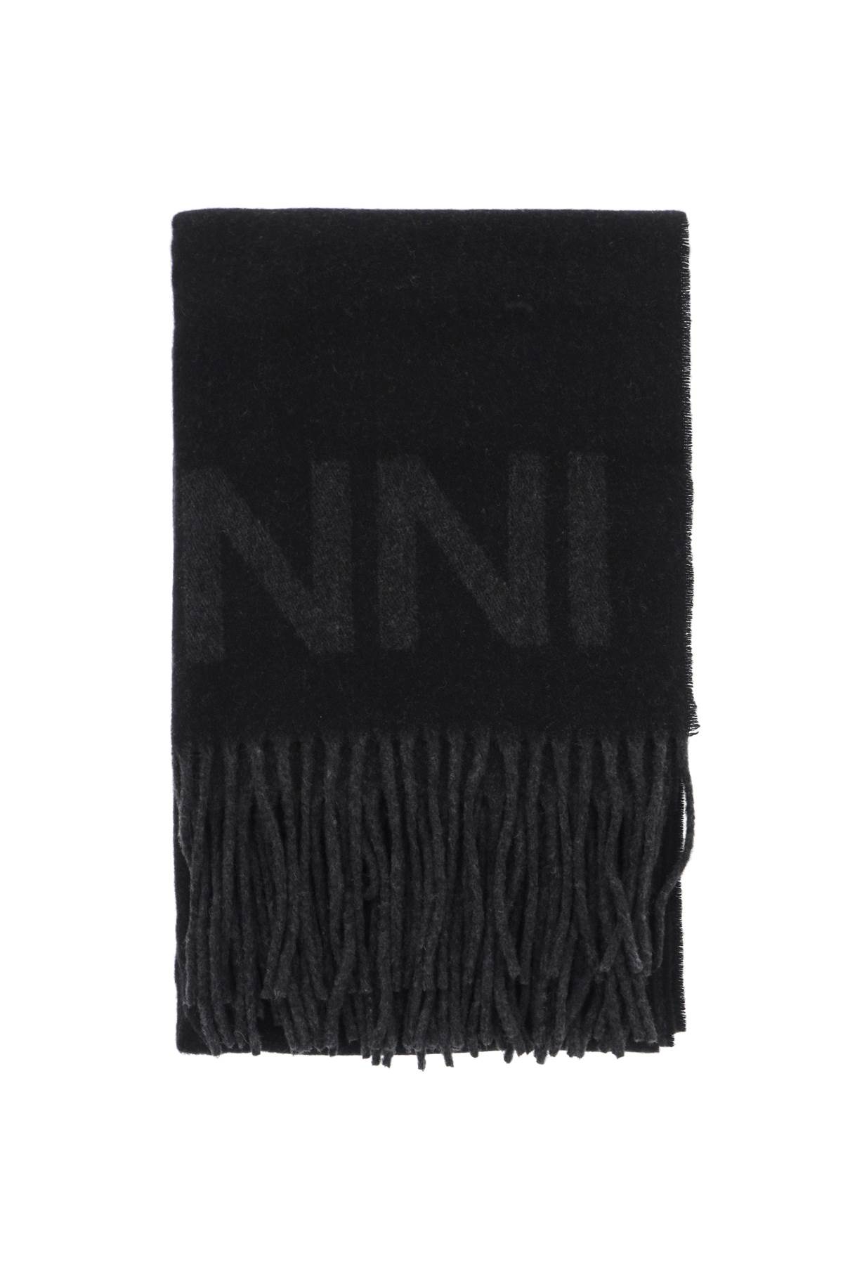 Black Recycled Wool Scarf