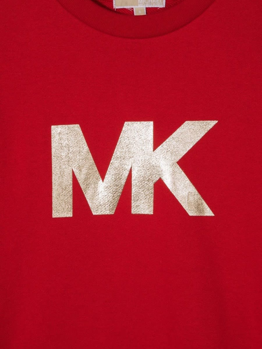 Shop Michael Kors Mk Long Sleeve Dress In Red