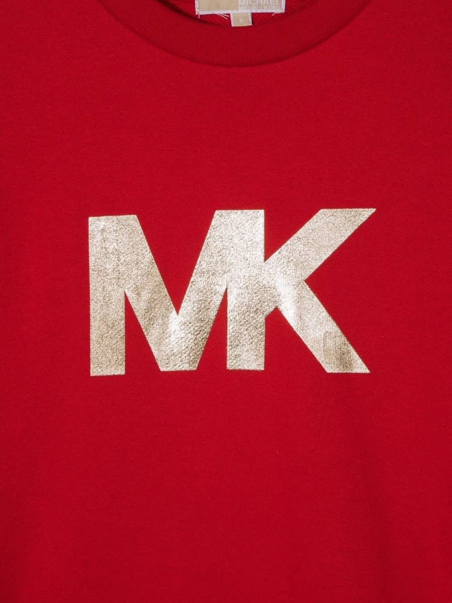 Michael Kors Logo-print Sweatshirt Dress In Red