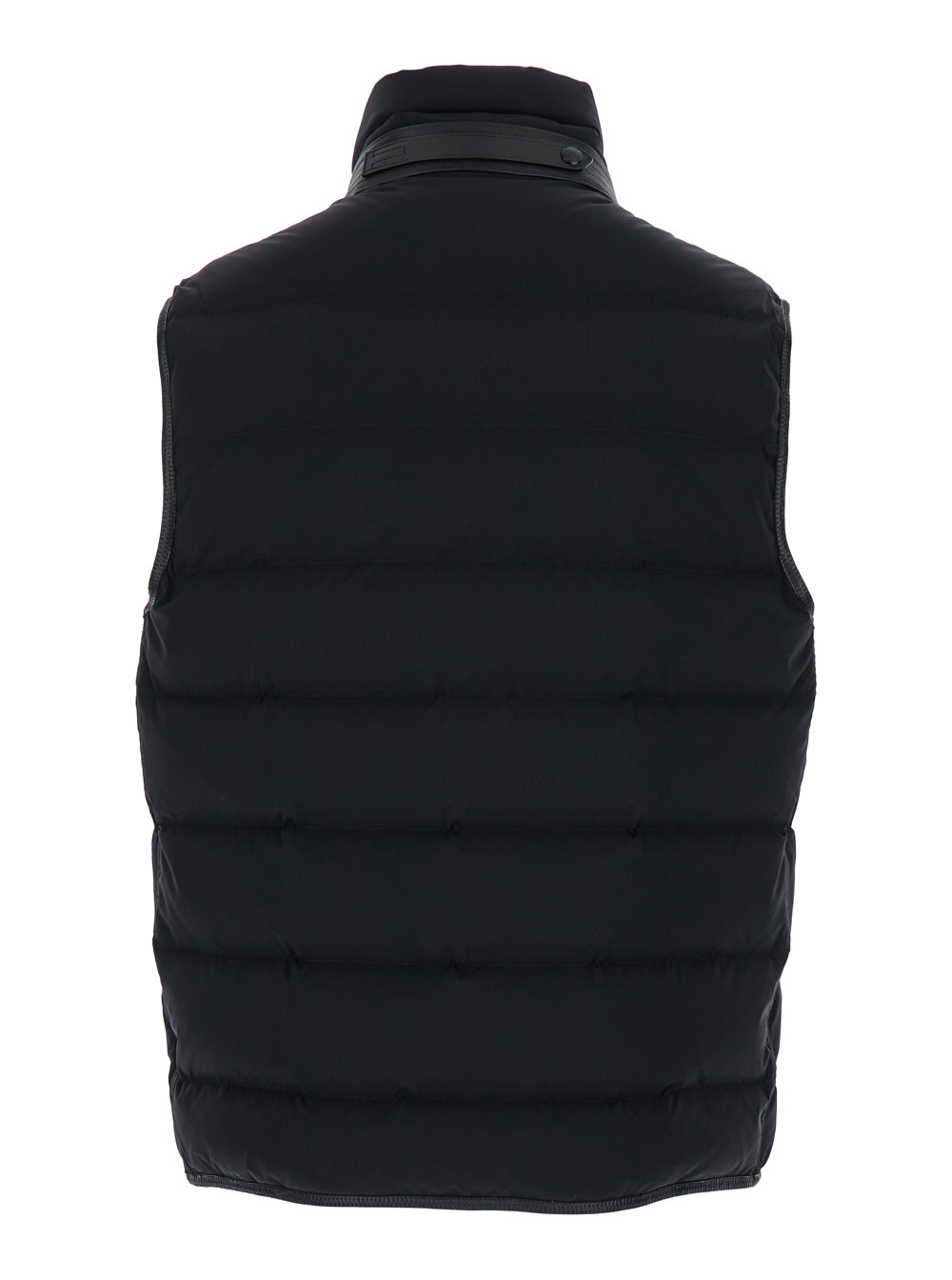 Shop Tom Ford Black Sleeveless Down Jacket With Zip Closure In Nylon Man