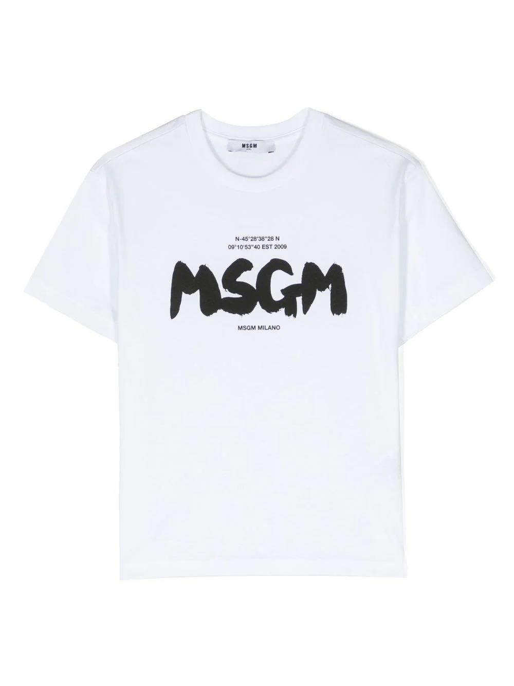 Msgm Logo-print Cotton T-shirt In Nero