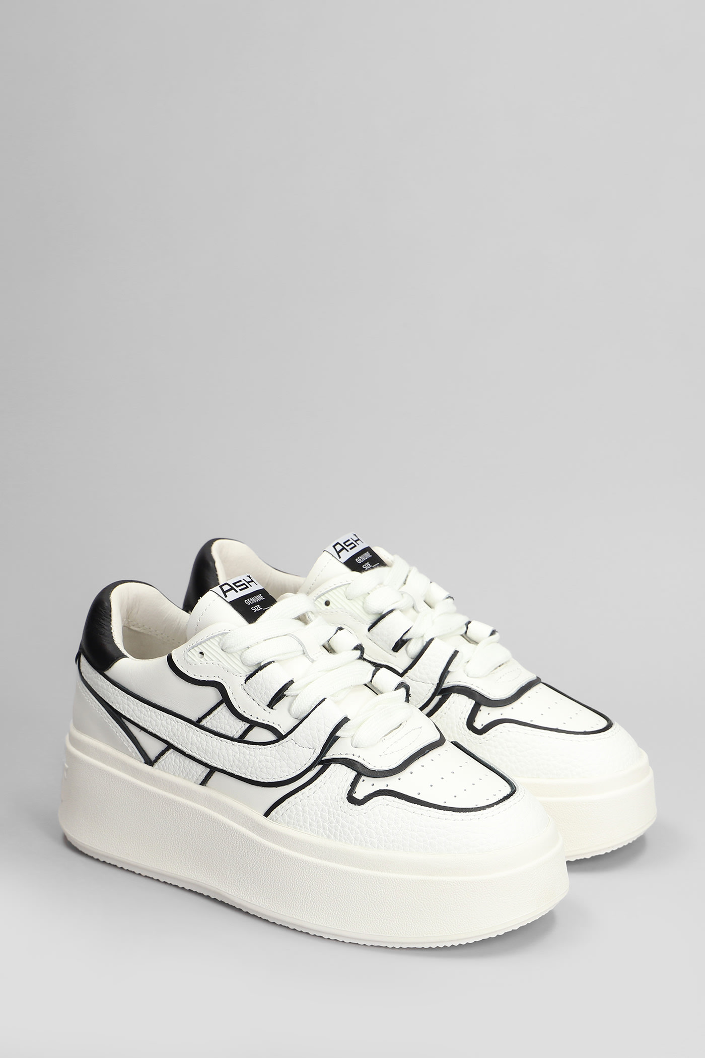 Ash Low Top Leather Platform Sneakers In White