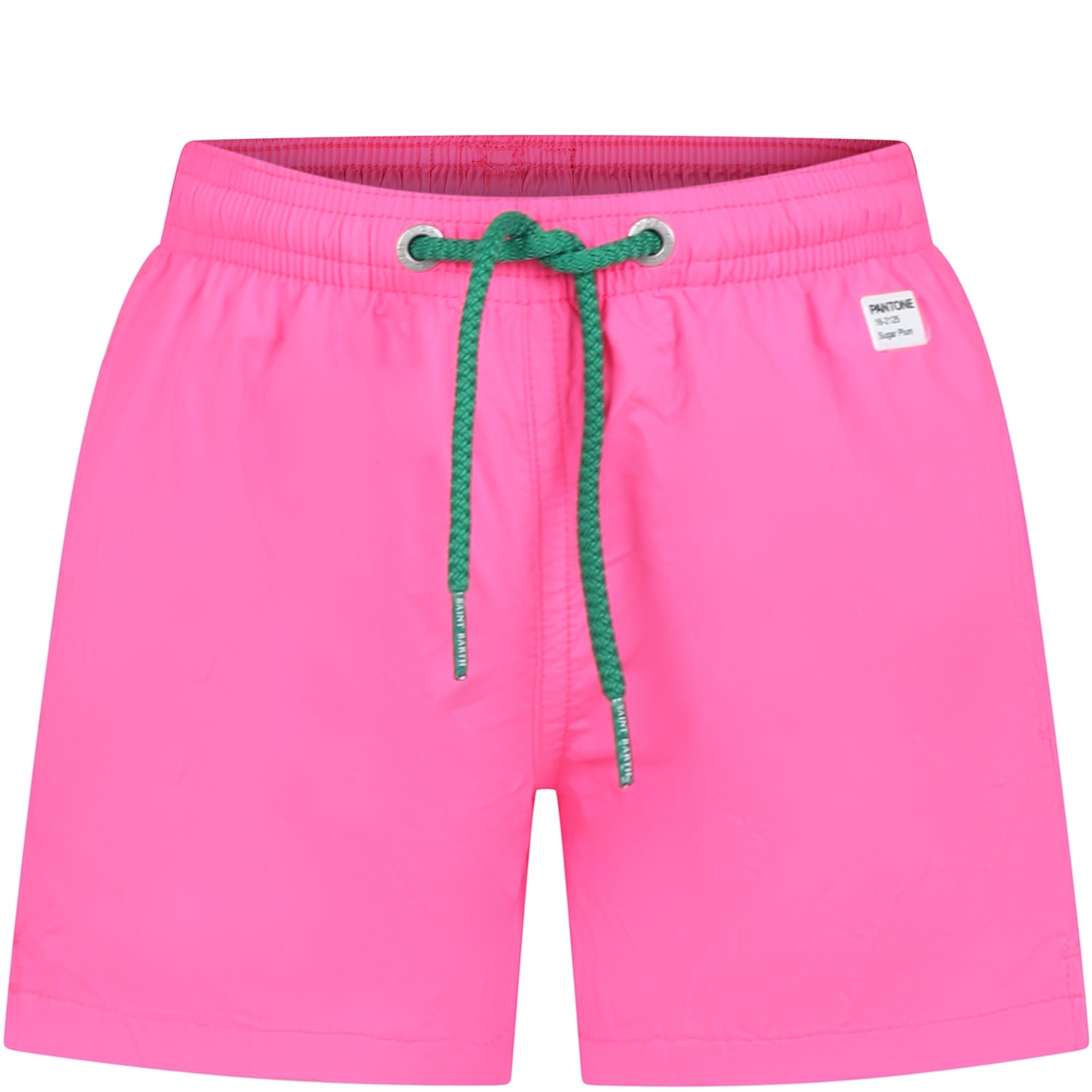Shop Mc2 Saint Barth Fuchsia Swim Shorts For Boy With Logo