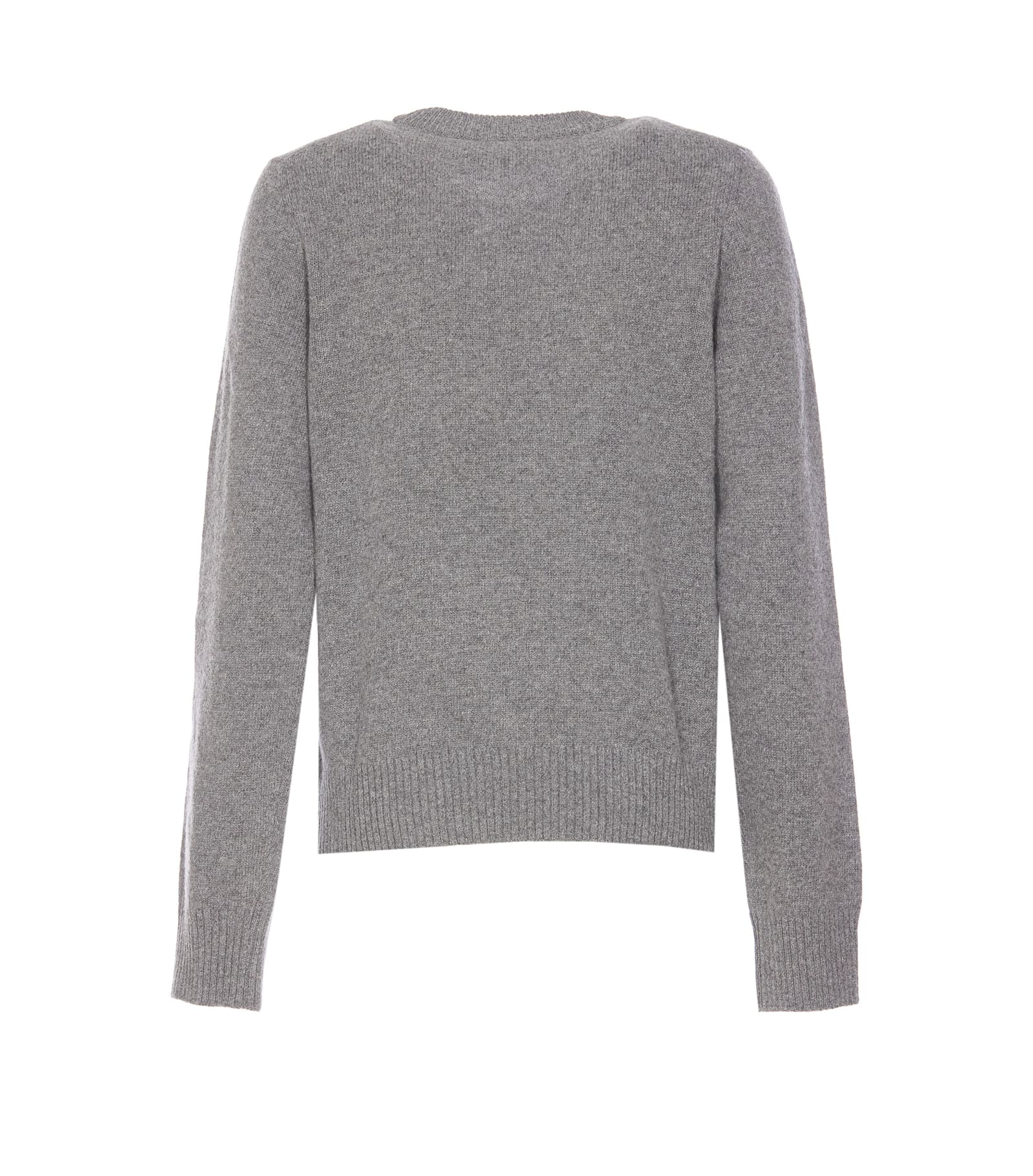 Ganni Bunny Wool Crewneck Sweater In Frost Gray