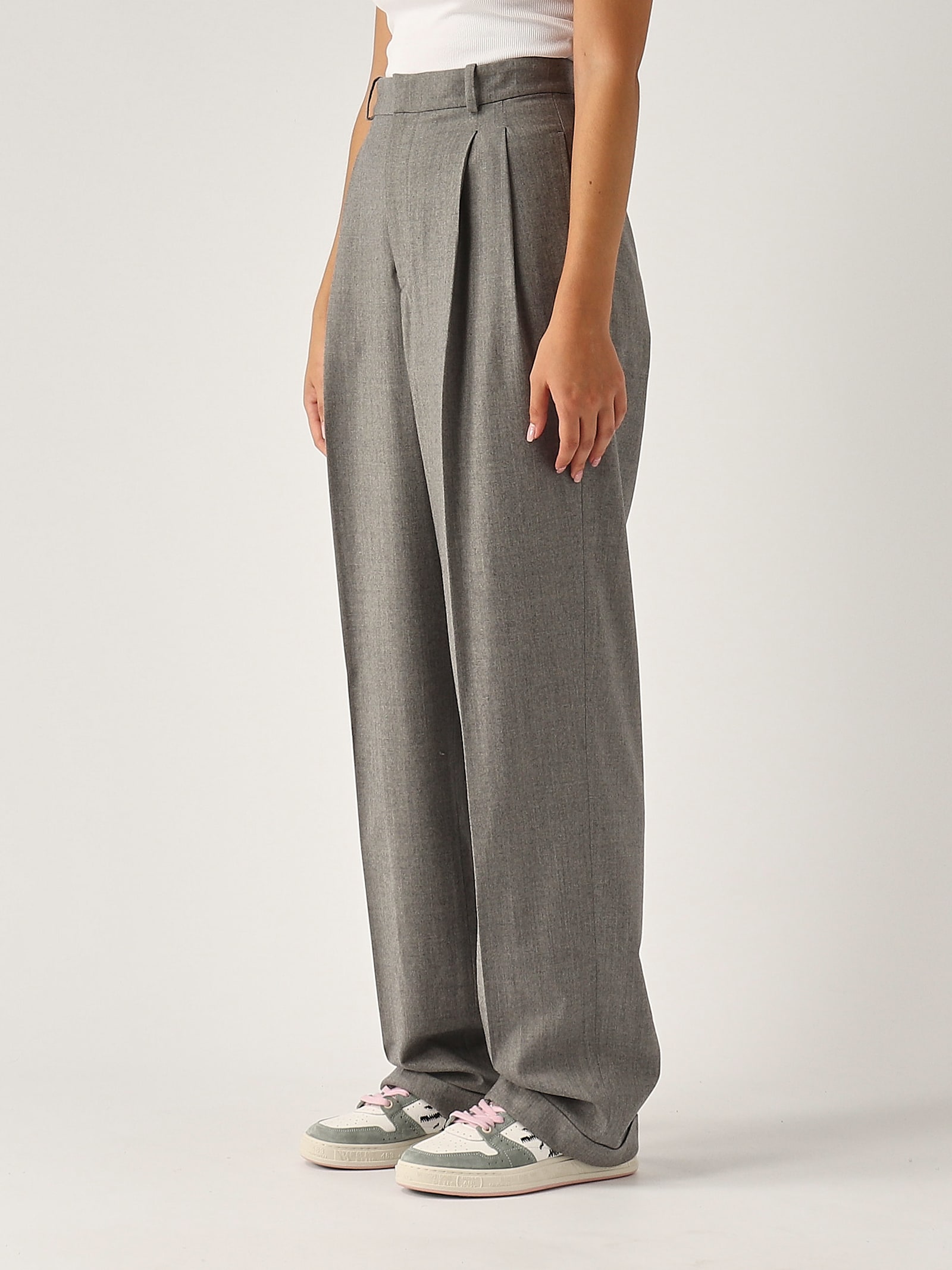 Shop Polo Ralph Lauren Wool Trousers In Grigio Melange