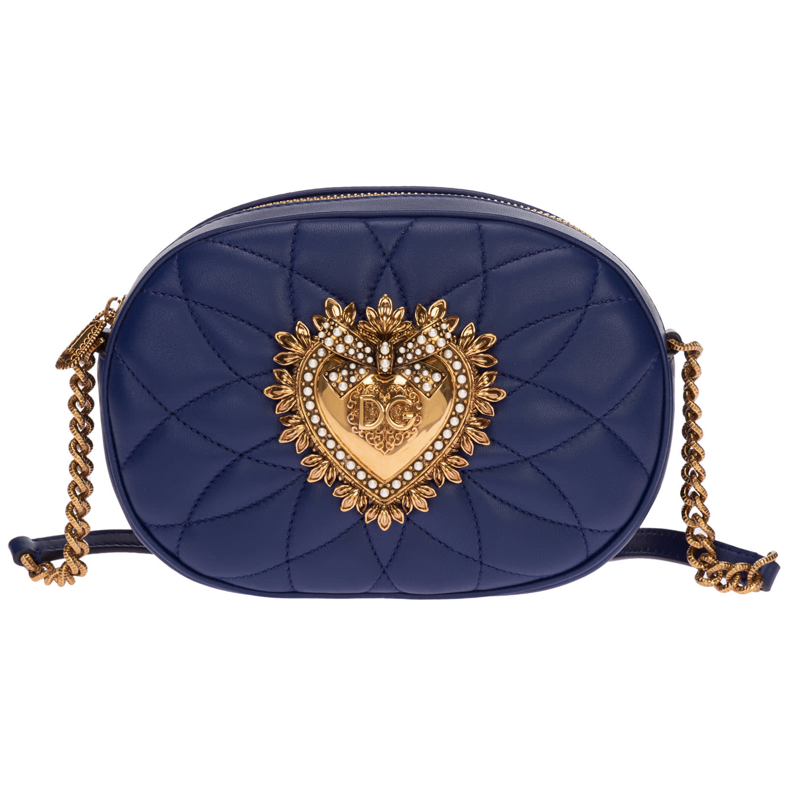 Dolce & Gabbana Devotion Bag Crossbody Bags In Blu