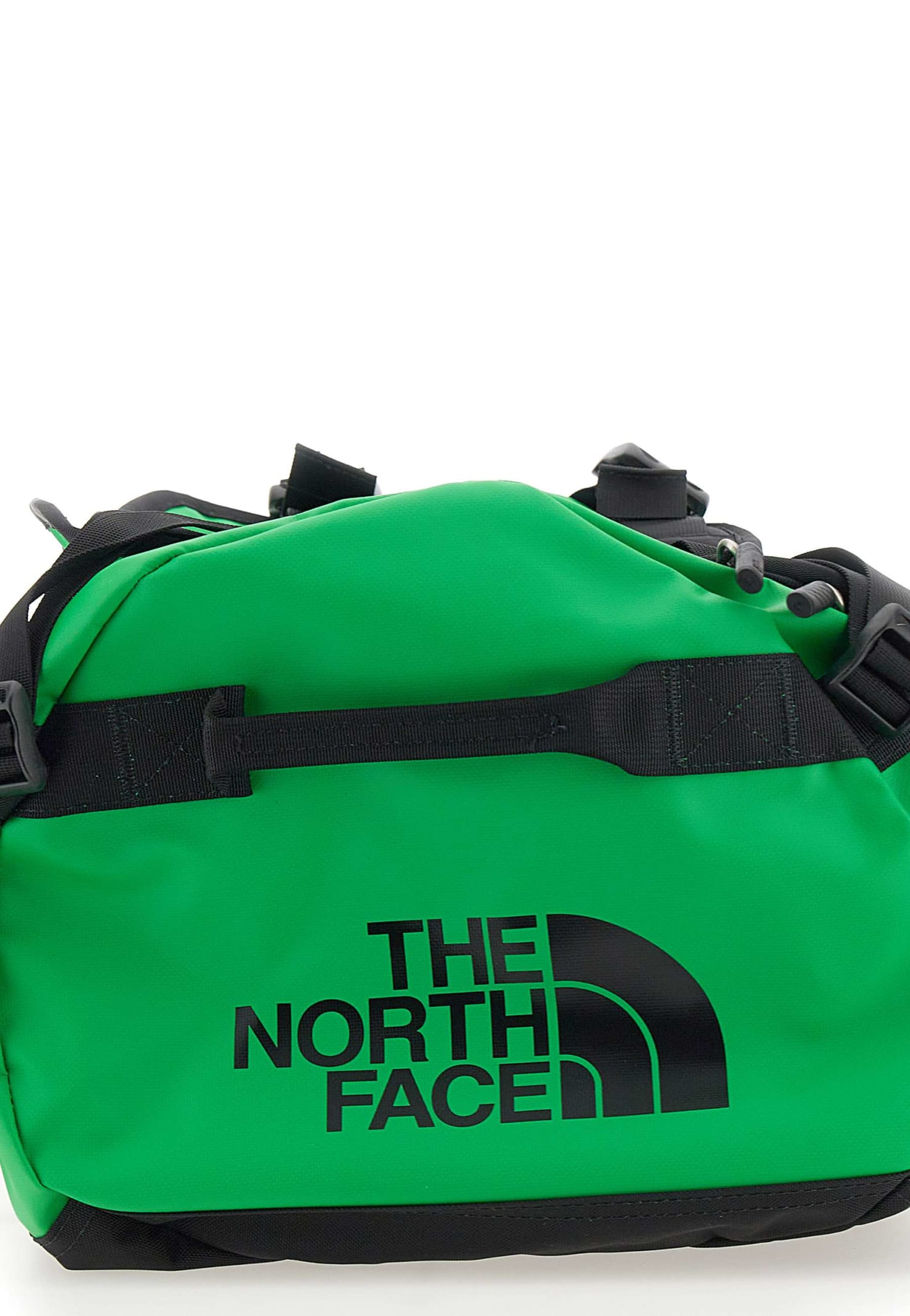 Shop The North Face Base Camp Duffel Travel Bag In Black/green