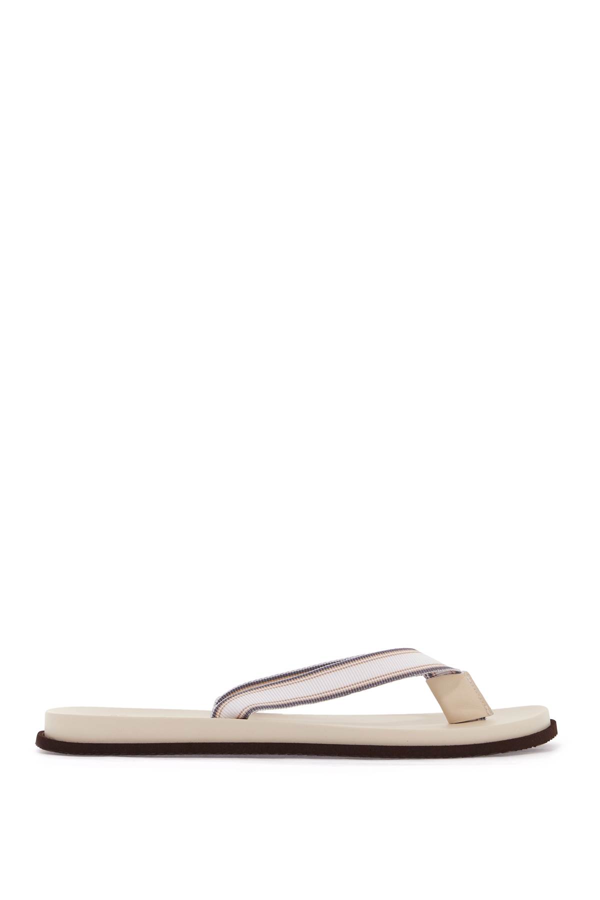 Shop Brunello Cucinelli Rubber Flip-flop Slides In Panama+sabbia+grigio