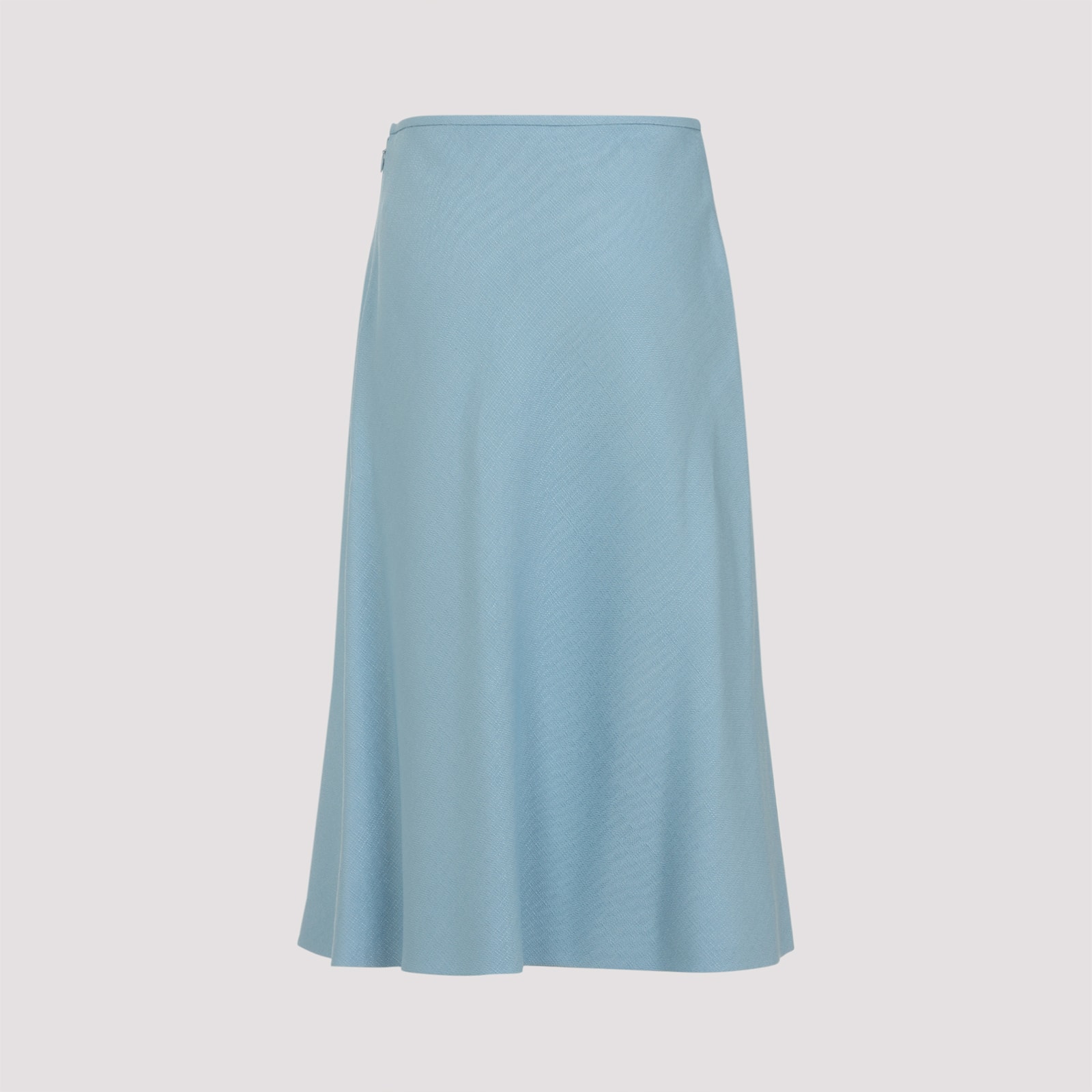 Valentino Womens Bluish Grey Vlogo Hardware Flared Woven Midi Skirt In Blue