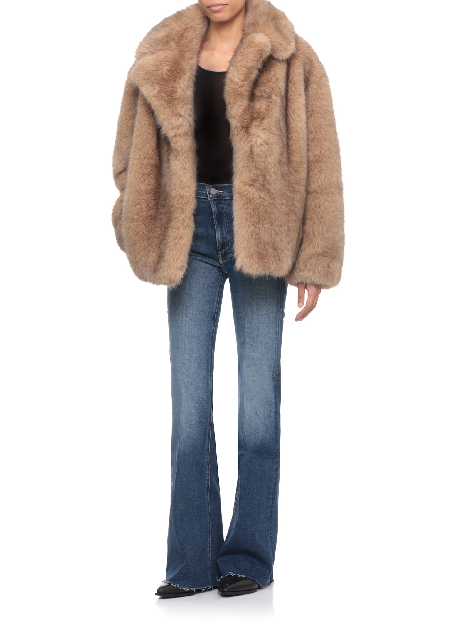 Mother Womans The Weekender Mini Flare Blu Denim Jeans In Multi