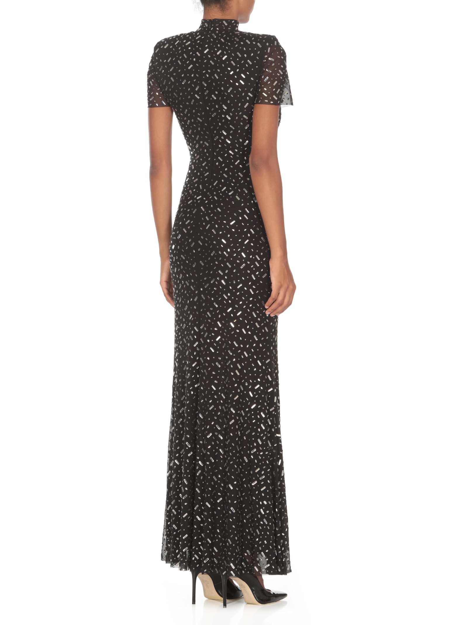 Shop Self-portrait Dress With Strass In Black