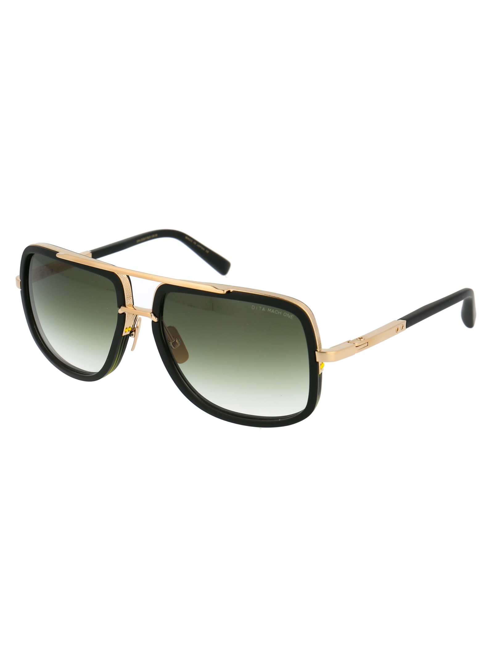 Shop Dita Mach-one Sunglasses In Matte Black-antique 12k Gold To Clear