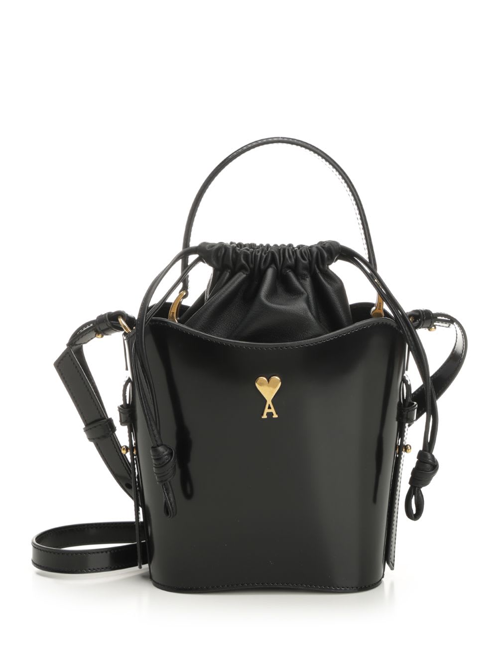 Ami Alexandre Mattiussi Paris Paris Mini Bucket Bag In Black