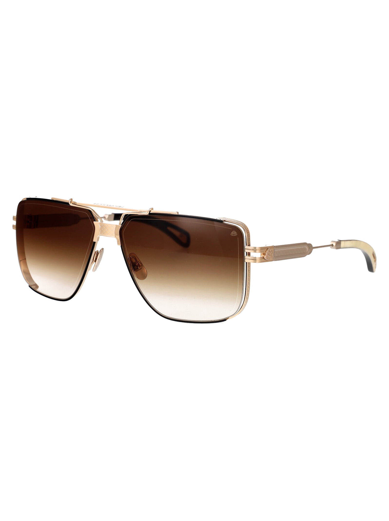 Shop Maybach Eyewear Dawn I Sunglasses In Silver Brown