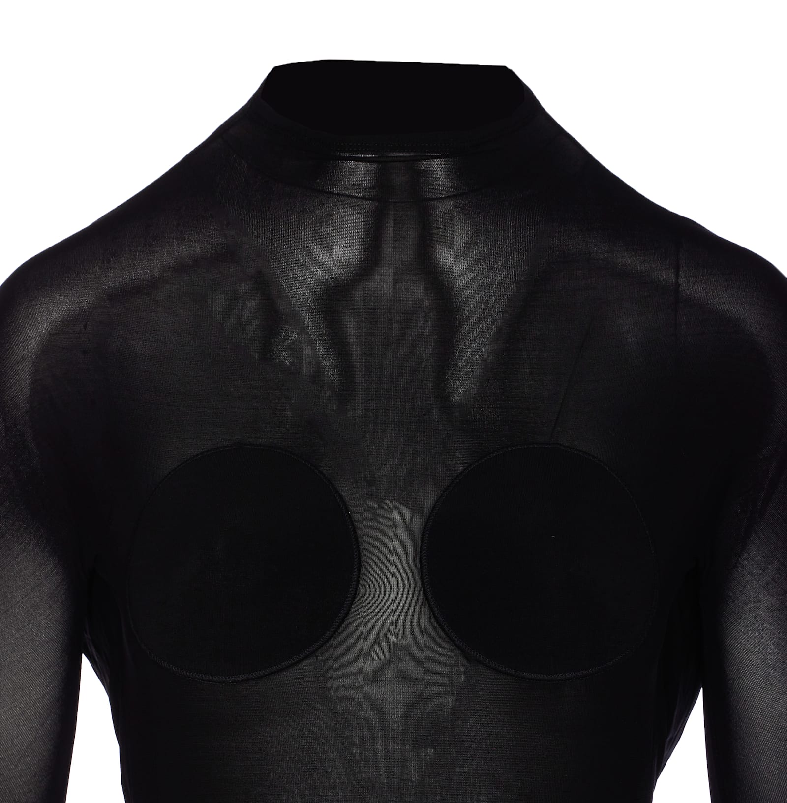 Jean Paul Gaultier Light Jersey Backless Top With Covered Cup Detail In Black