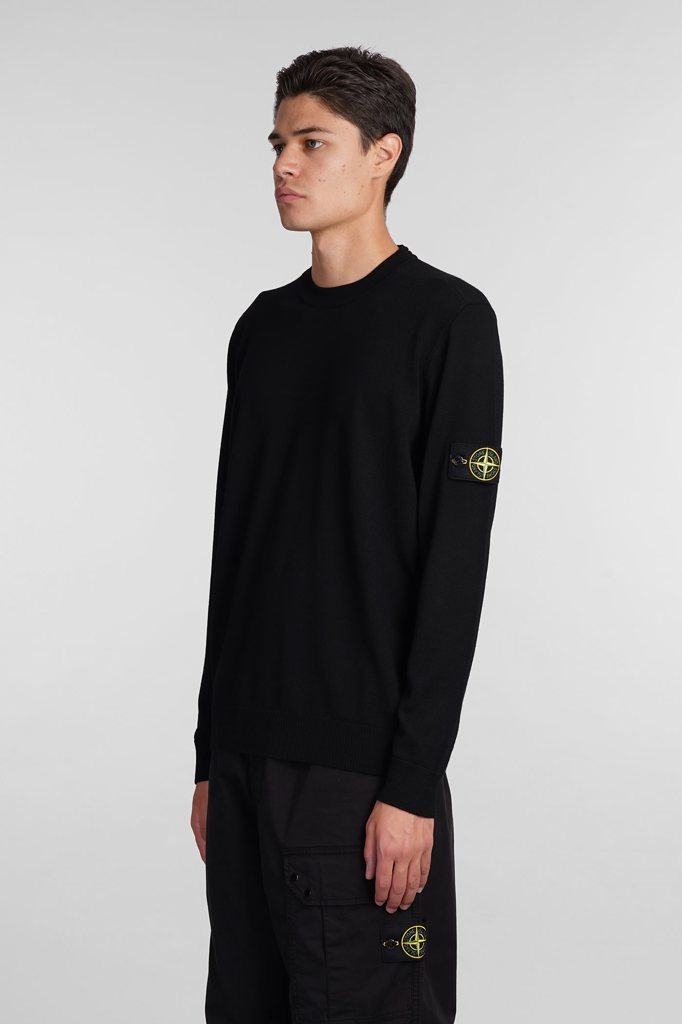 Shop Stone Island Knitwear In Black Wool