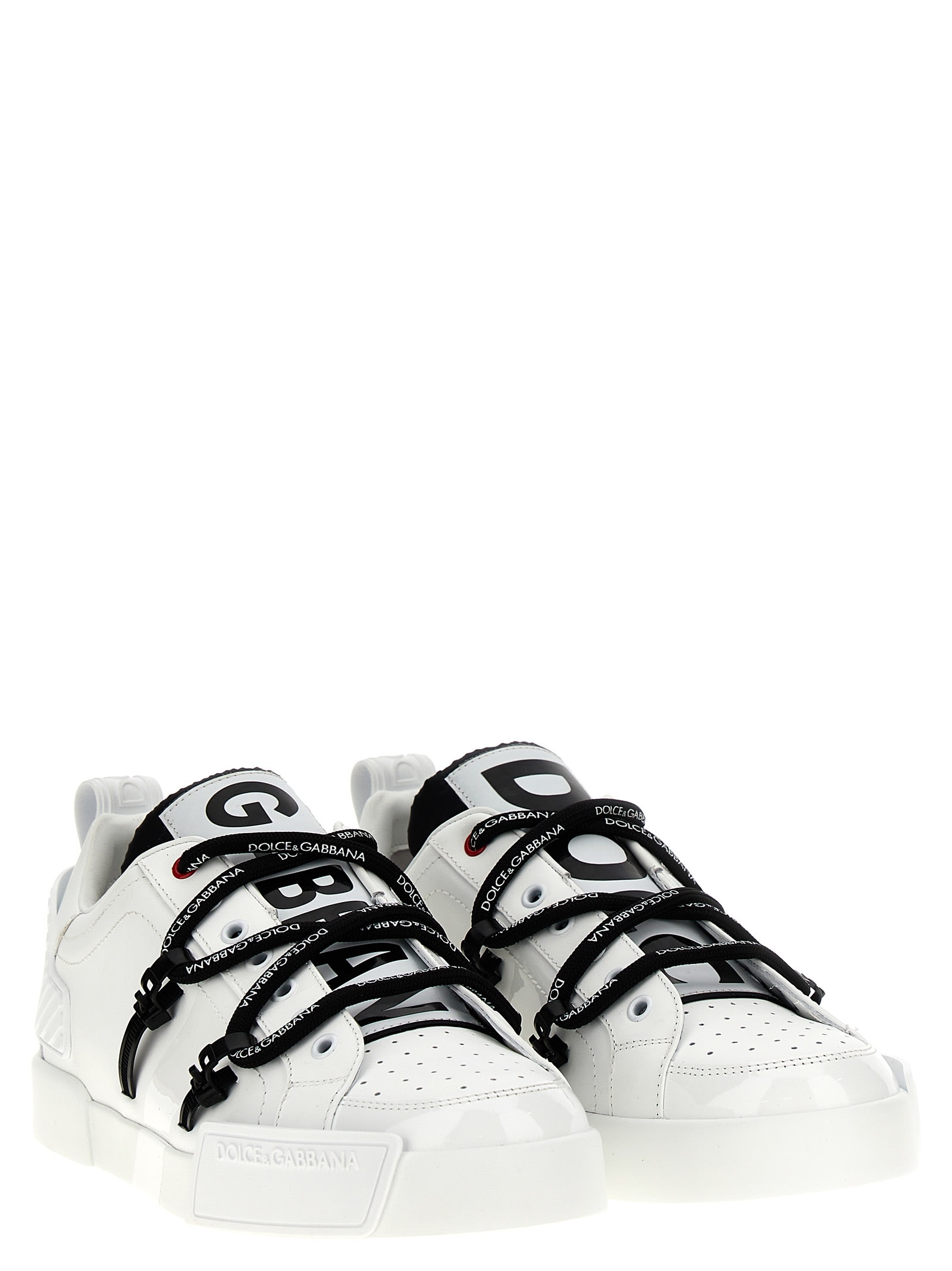 Shop Dolce & Gabbana Portofino Sneakers In White/black