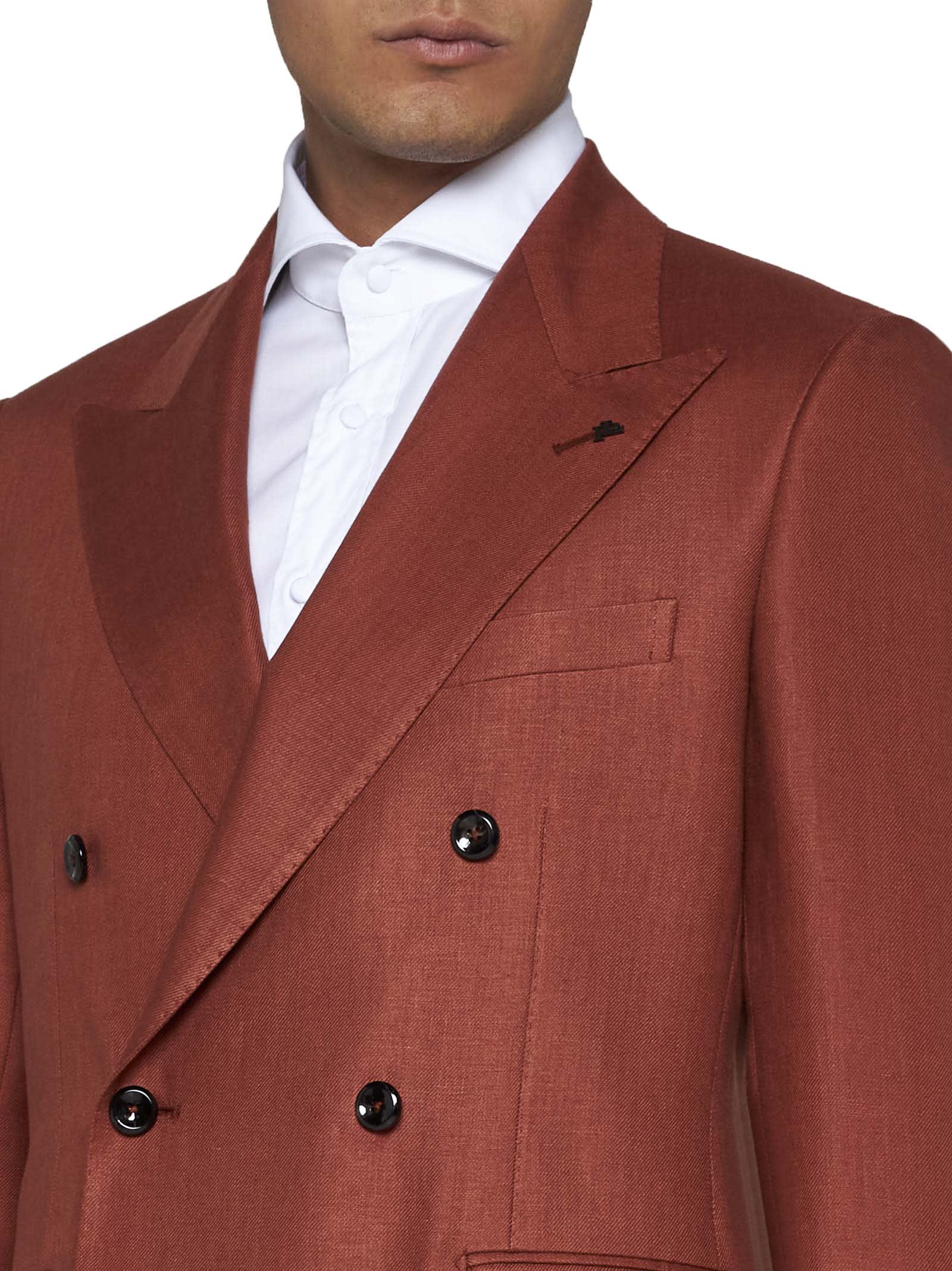 Shop Tagliatore Blazer In Ruggine